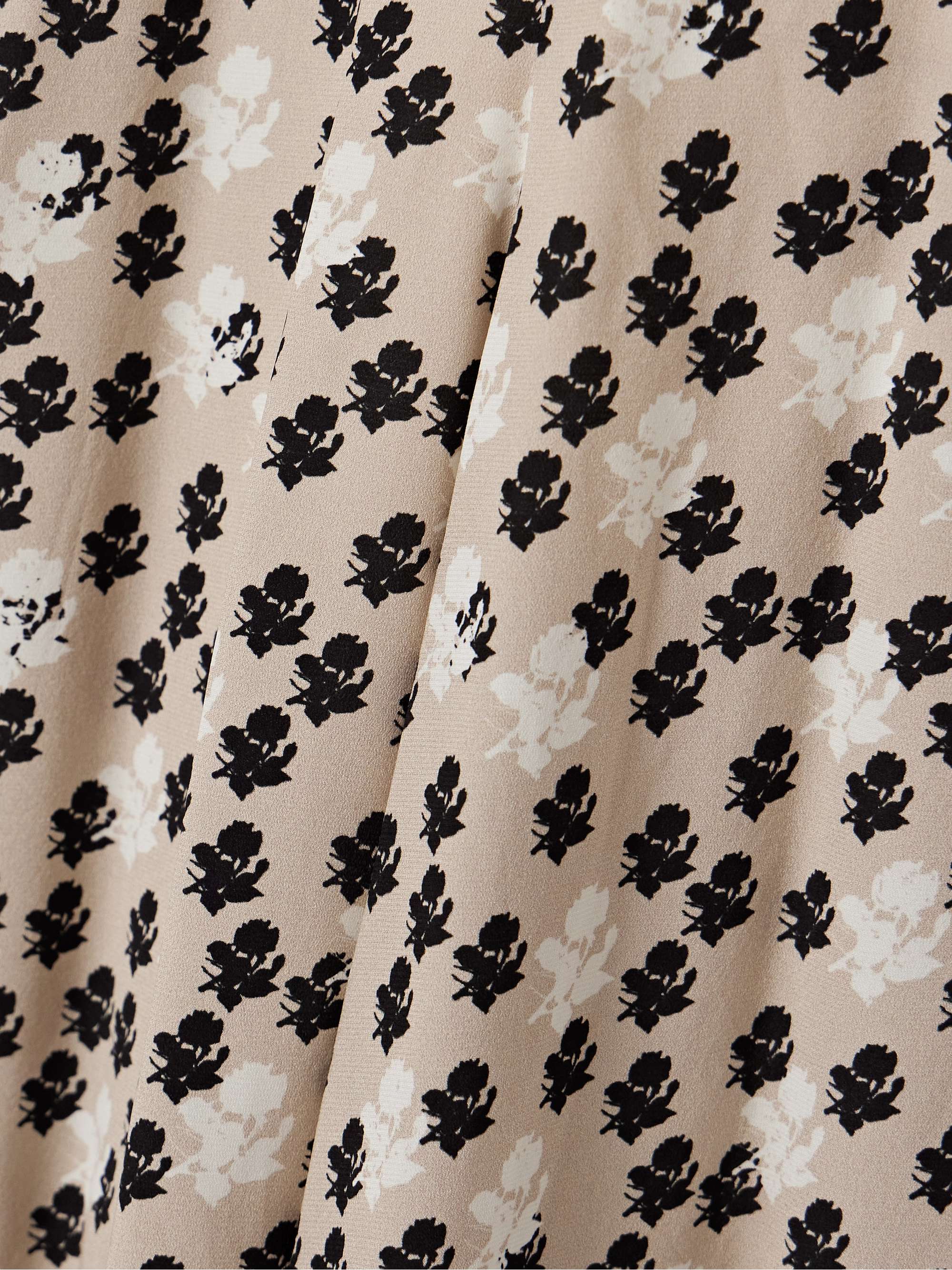 Joelle pleated floral-print stretch-crepe midi skirt view