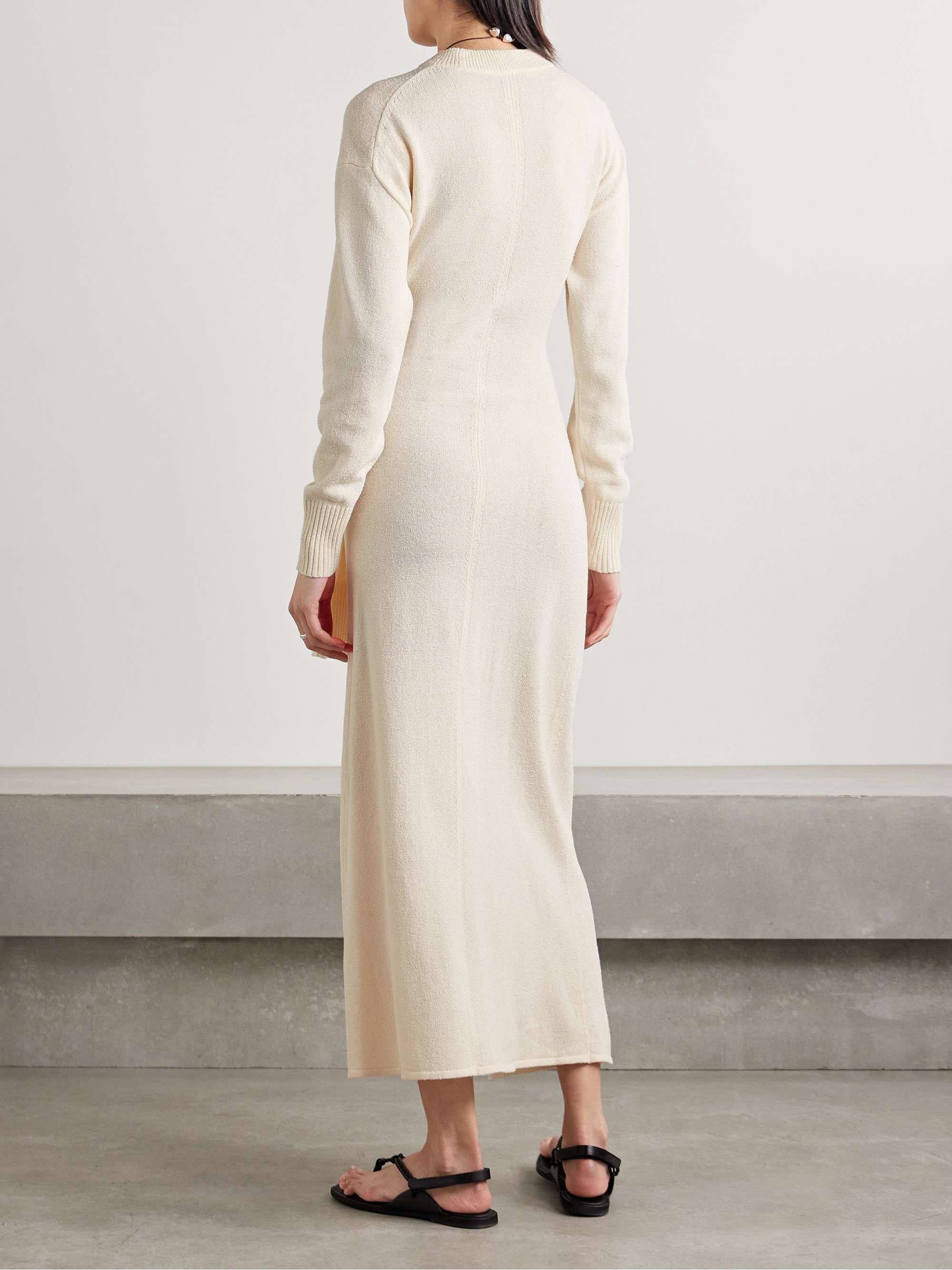 Luca tie-detailed silk-blend maxi dress view