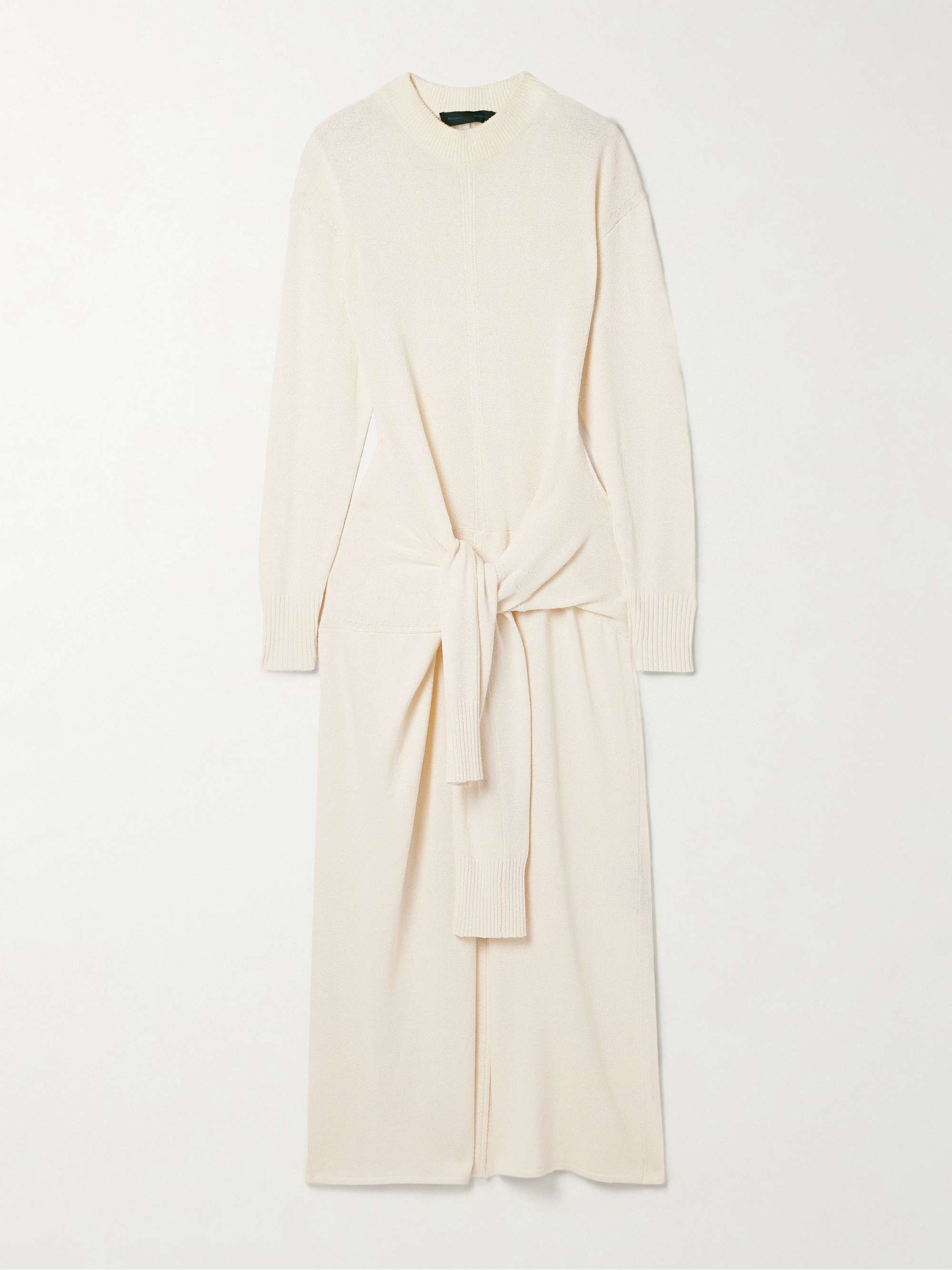 Luca tie-detailed silk-blend maxi dress view