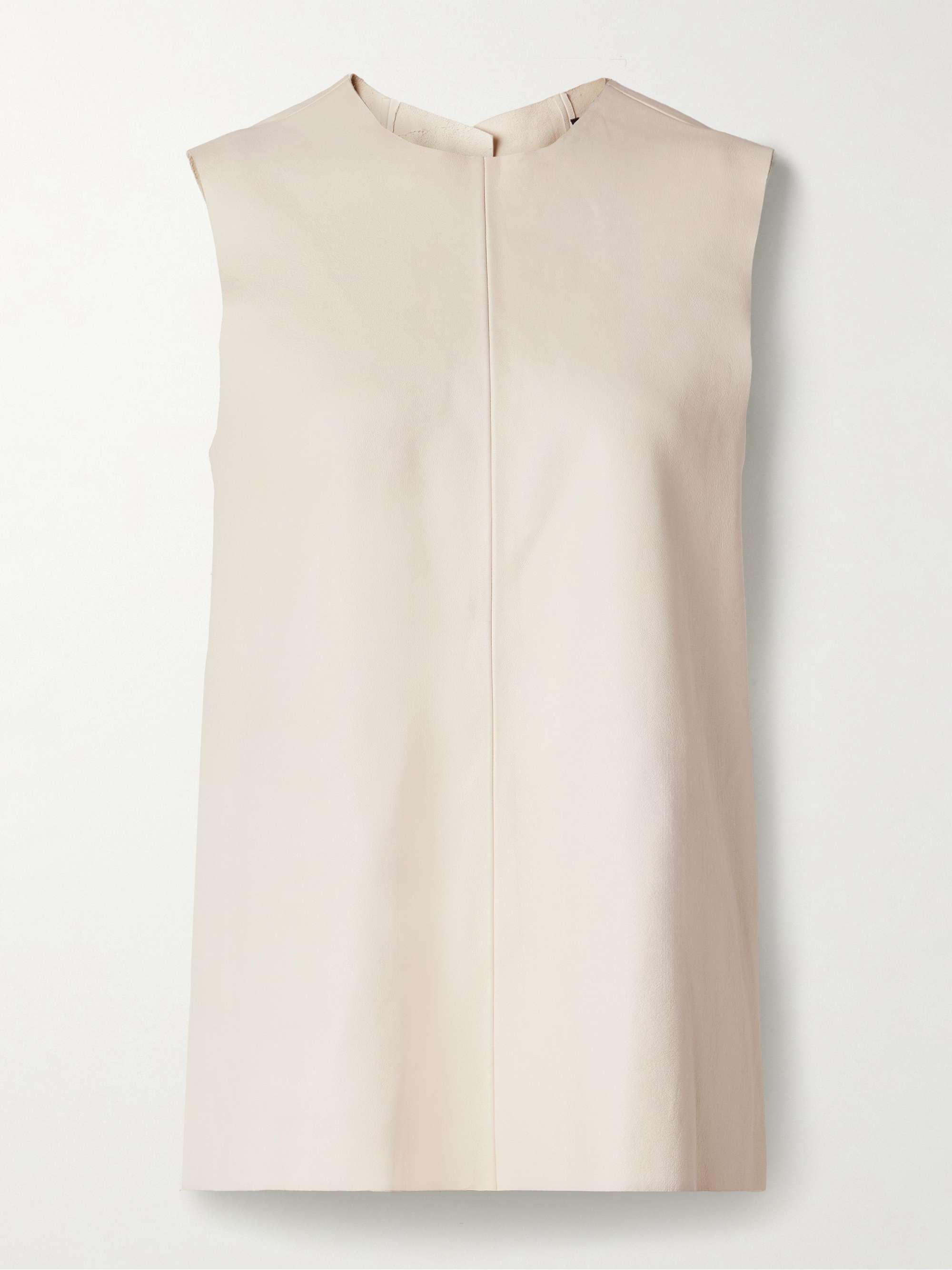 Noa buckled open-back leather top view