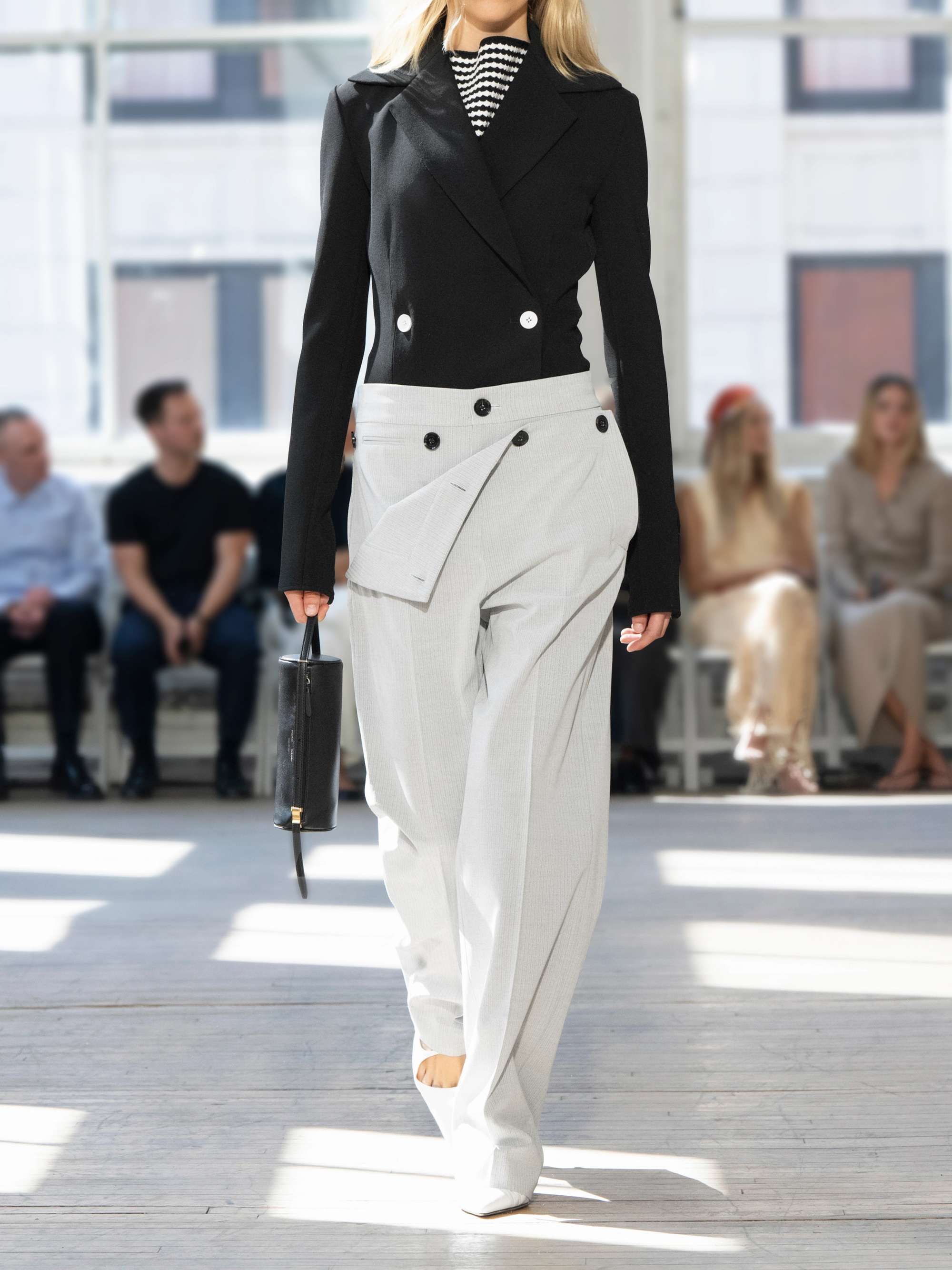 Marine double-breasted twill jacket view