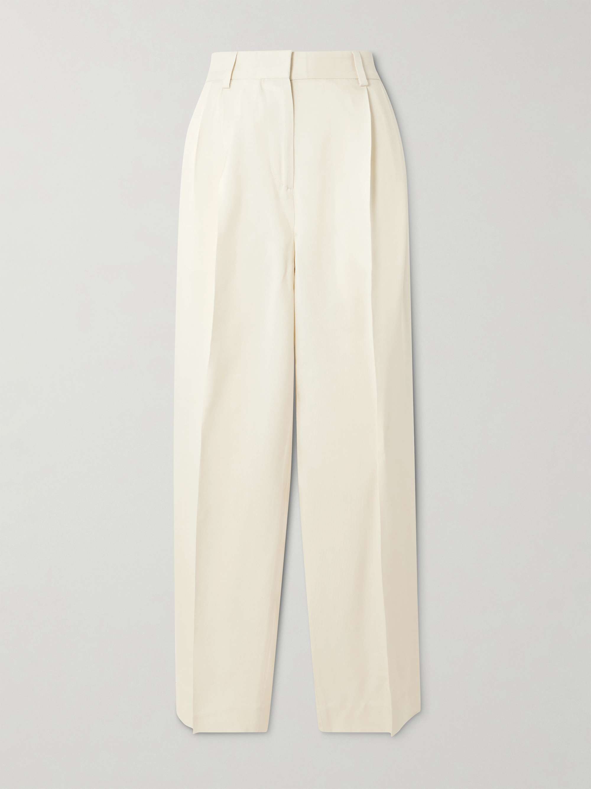 Pleated woven tapered pants view