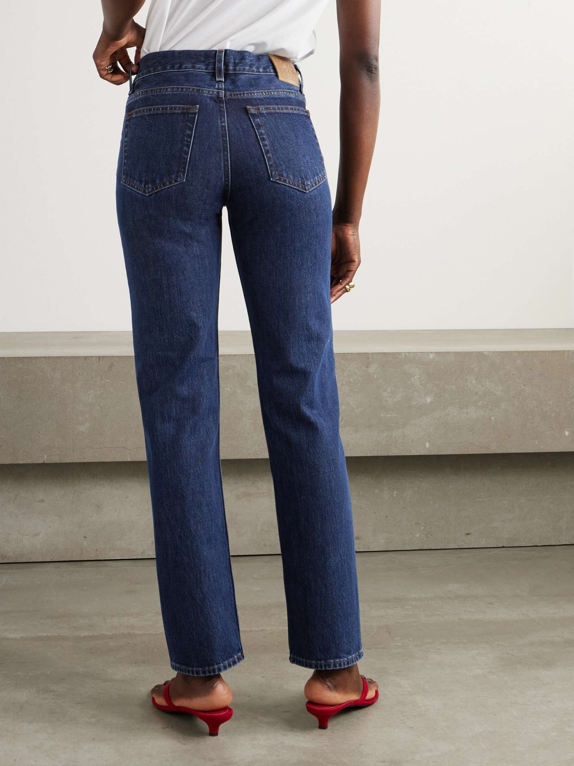 Organic low-rise straight-leg jeans view