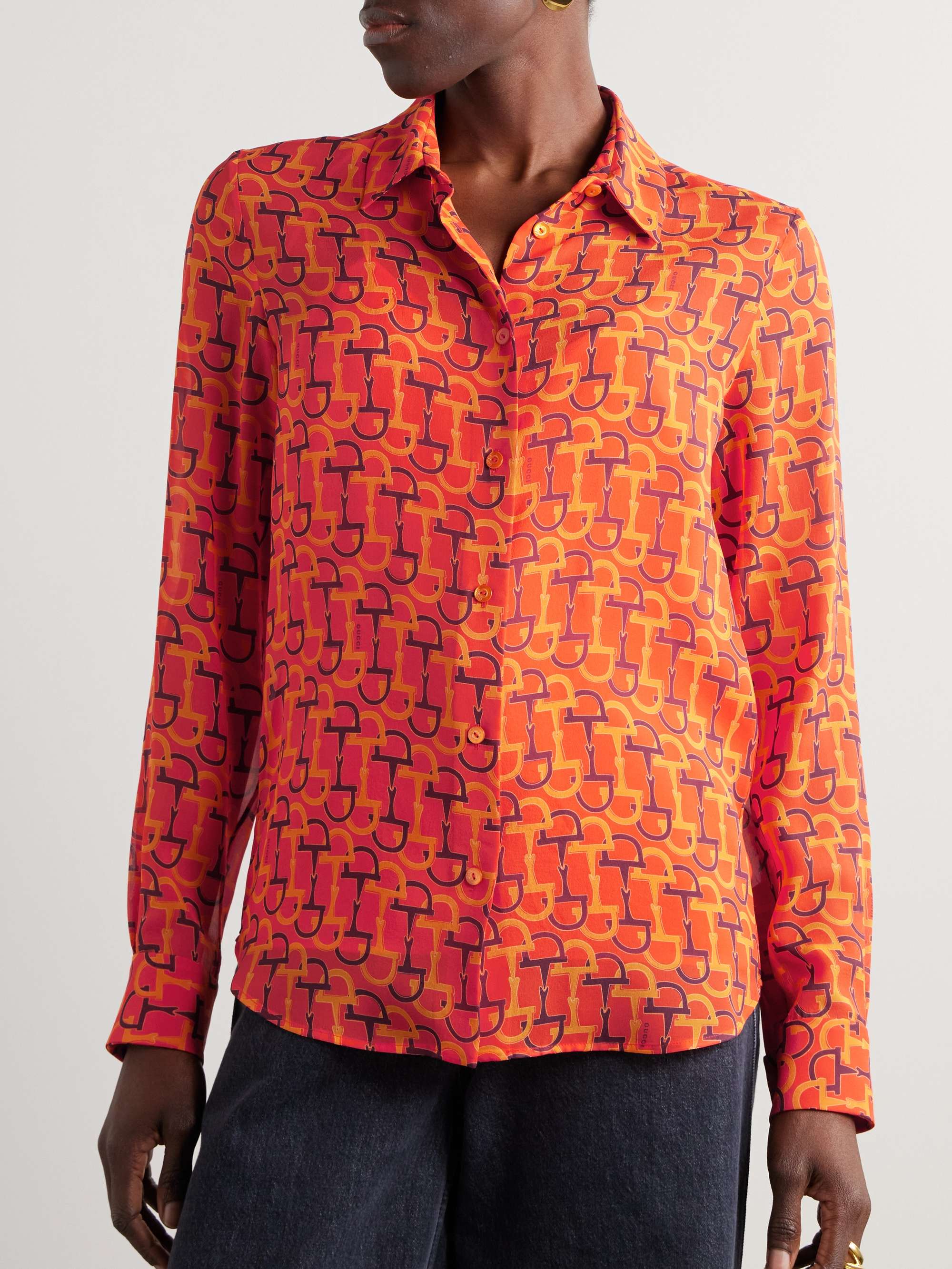 Printed chiffon shirt view