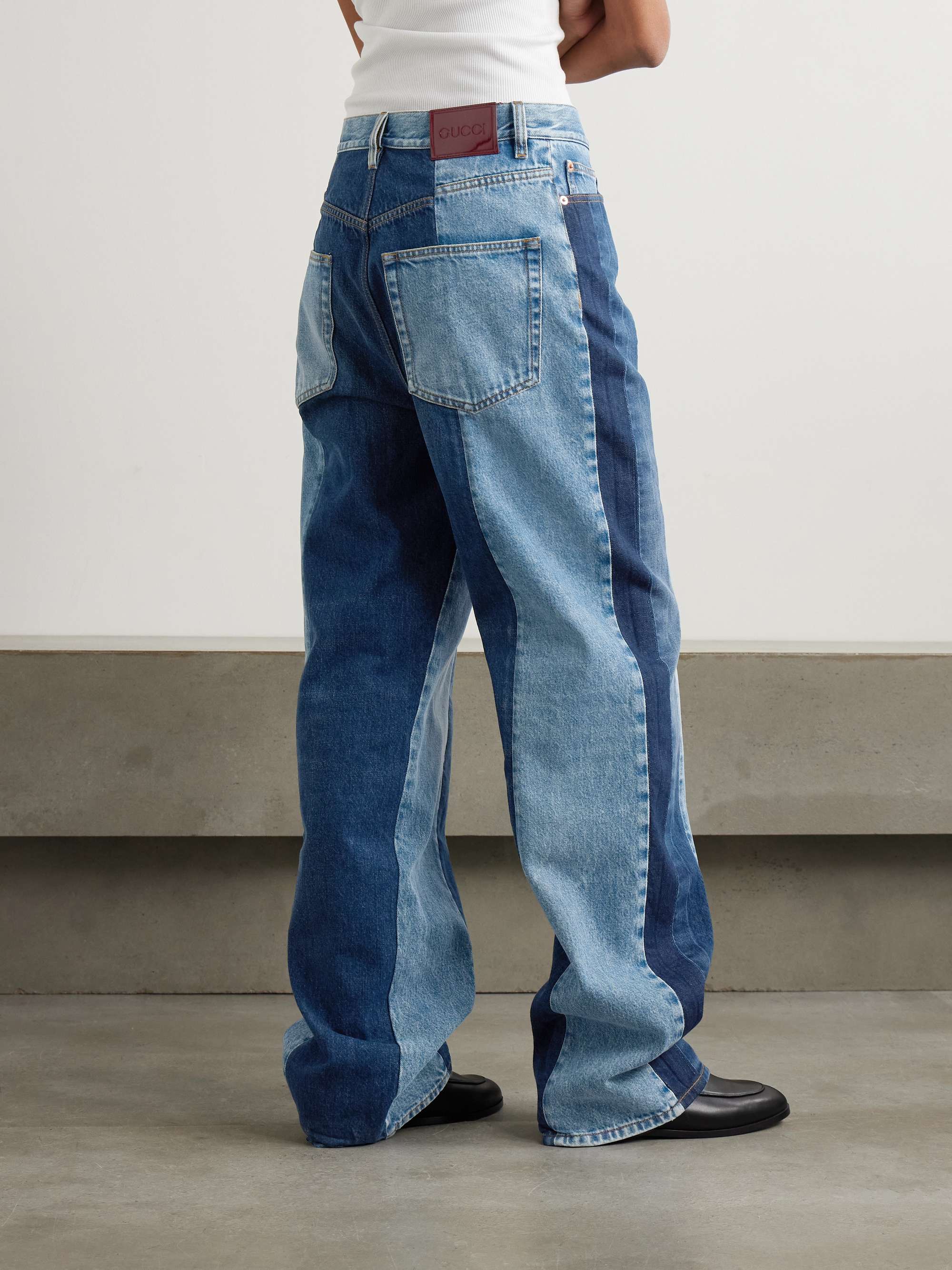 Paneled boyfriend jeans view