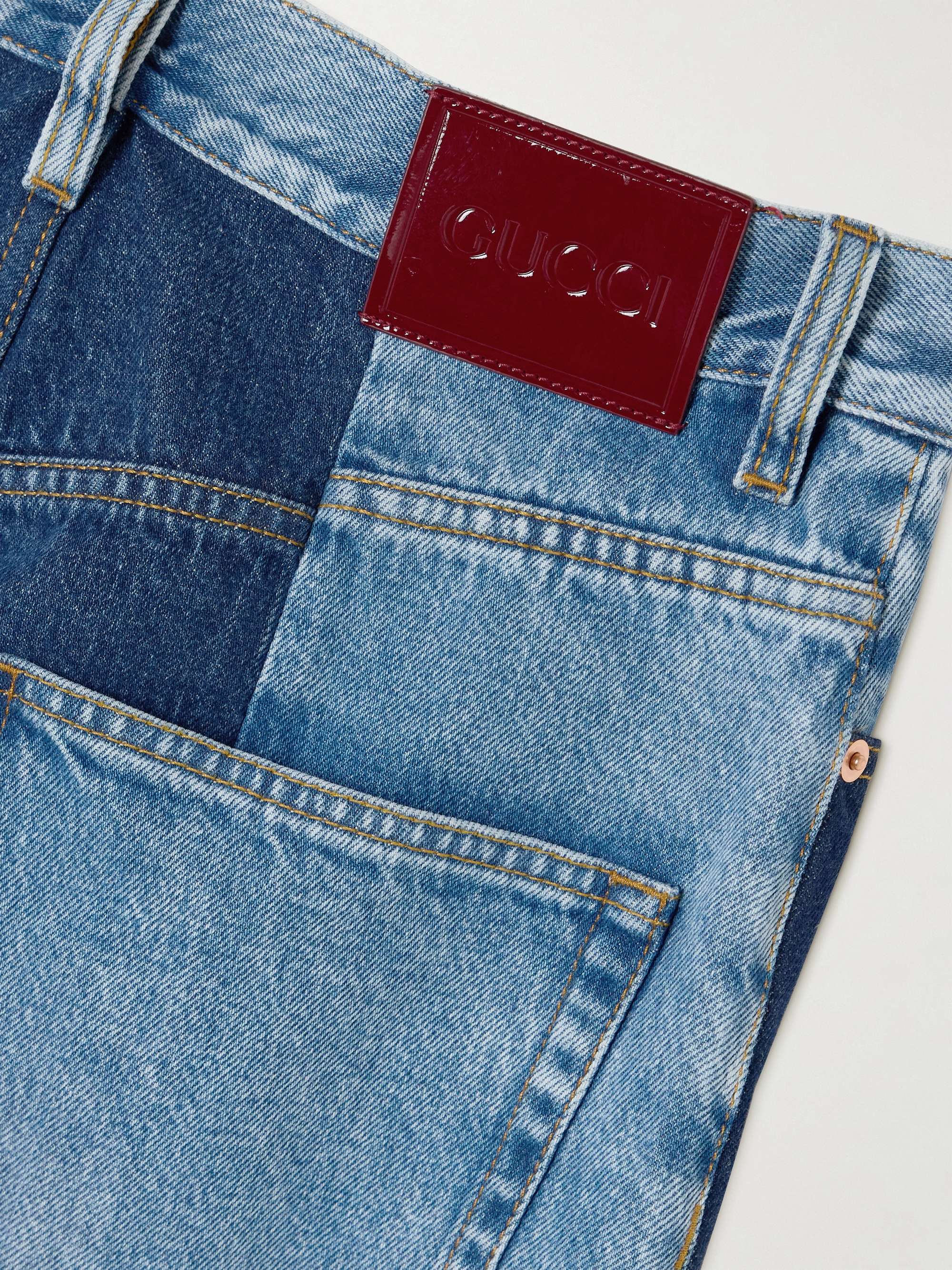 Paneled boyfriend jeans view