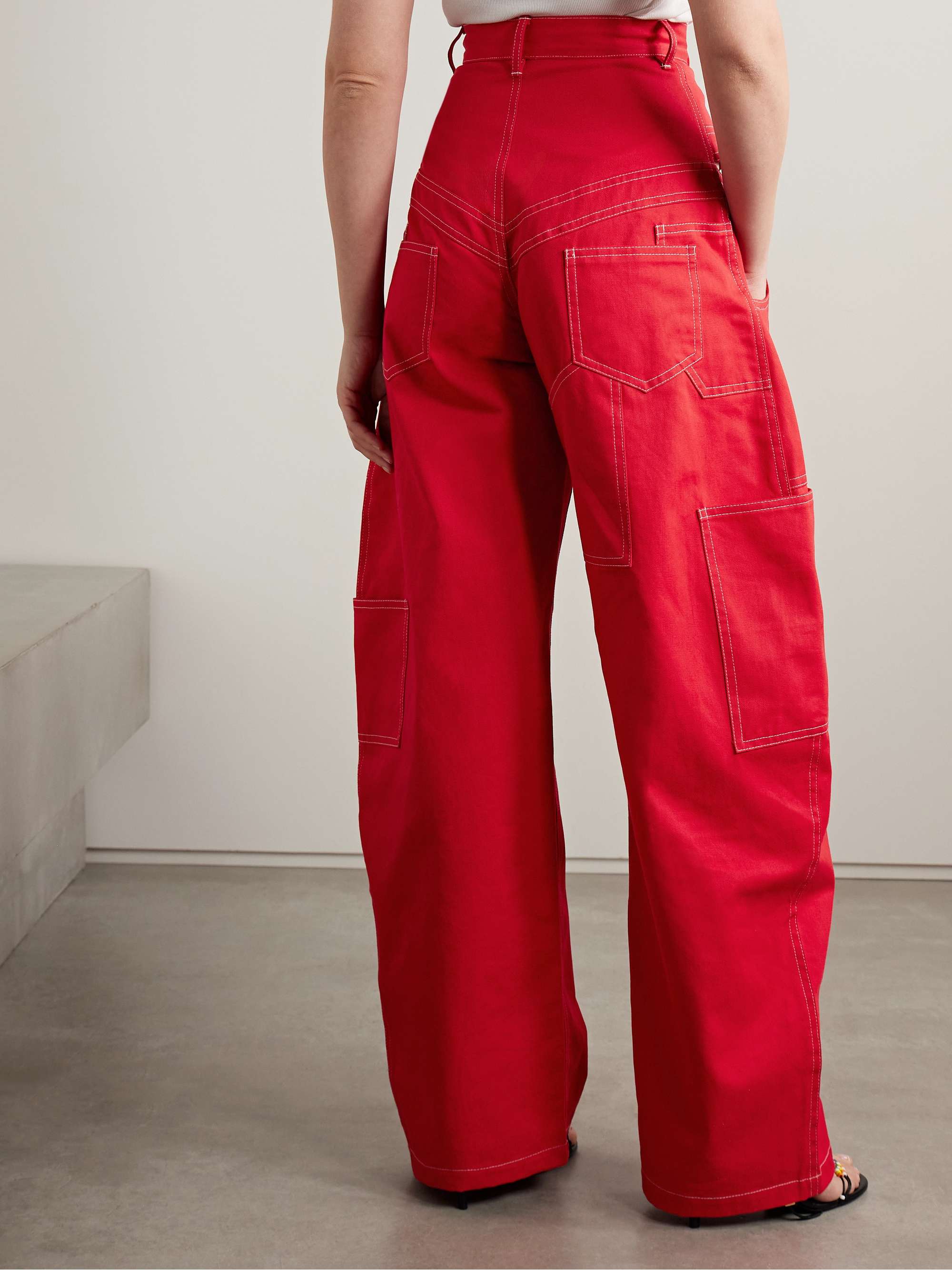 Banana cutout high-rise barrel-leg jeans view