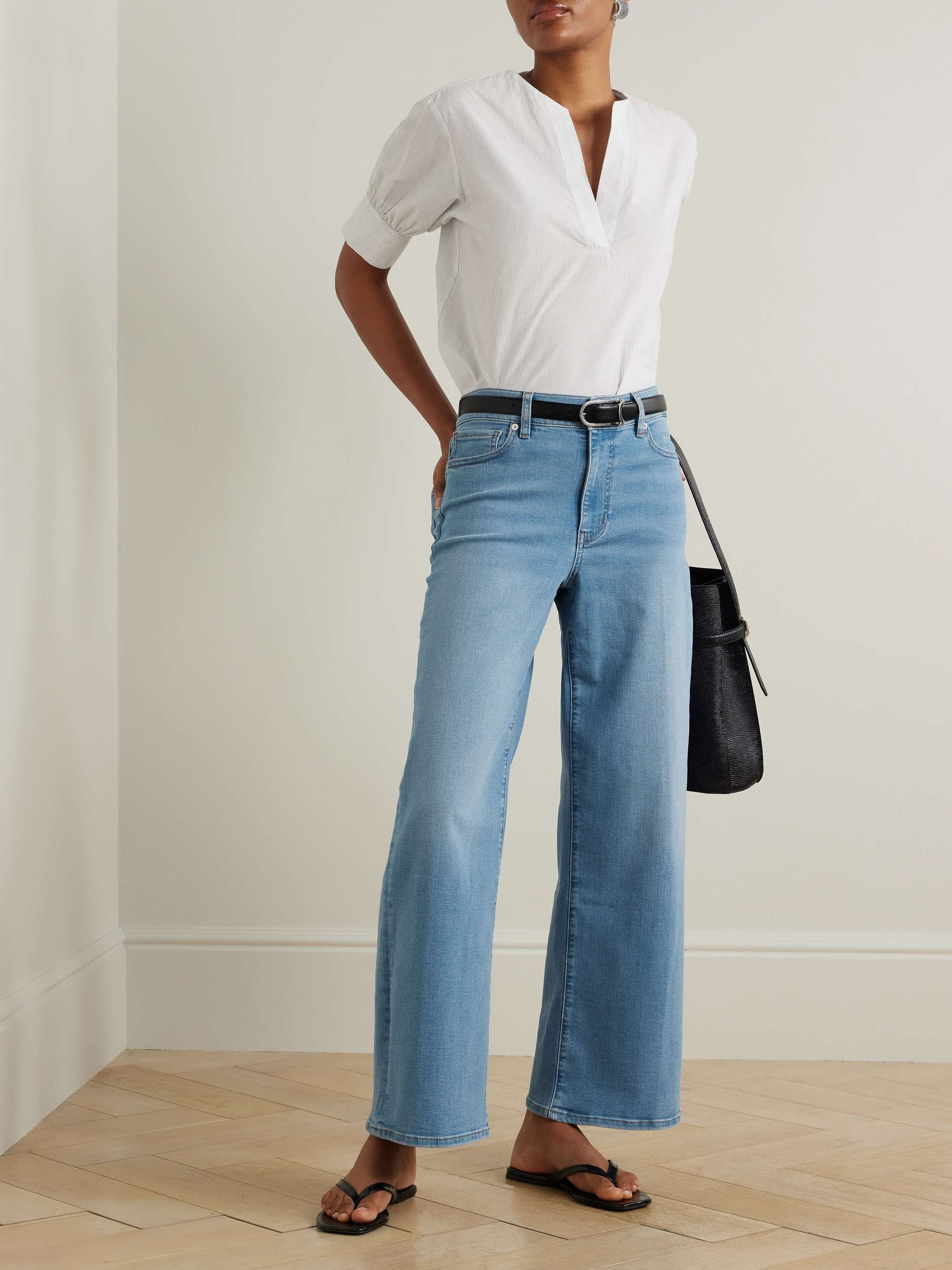 Le Slim Palazzo mid-rise straight-leg jeans view