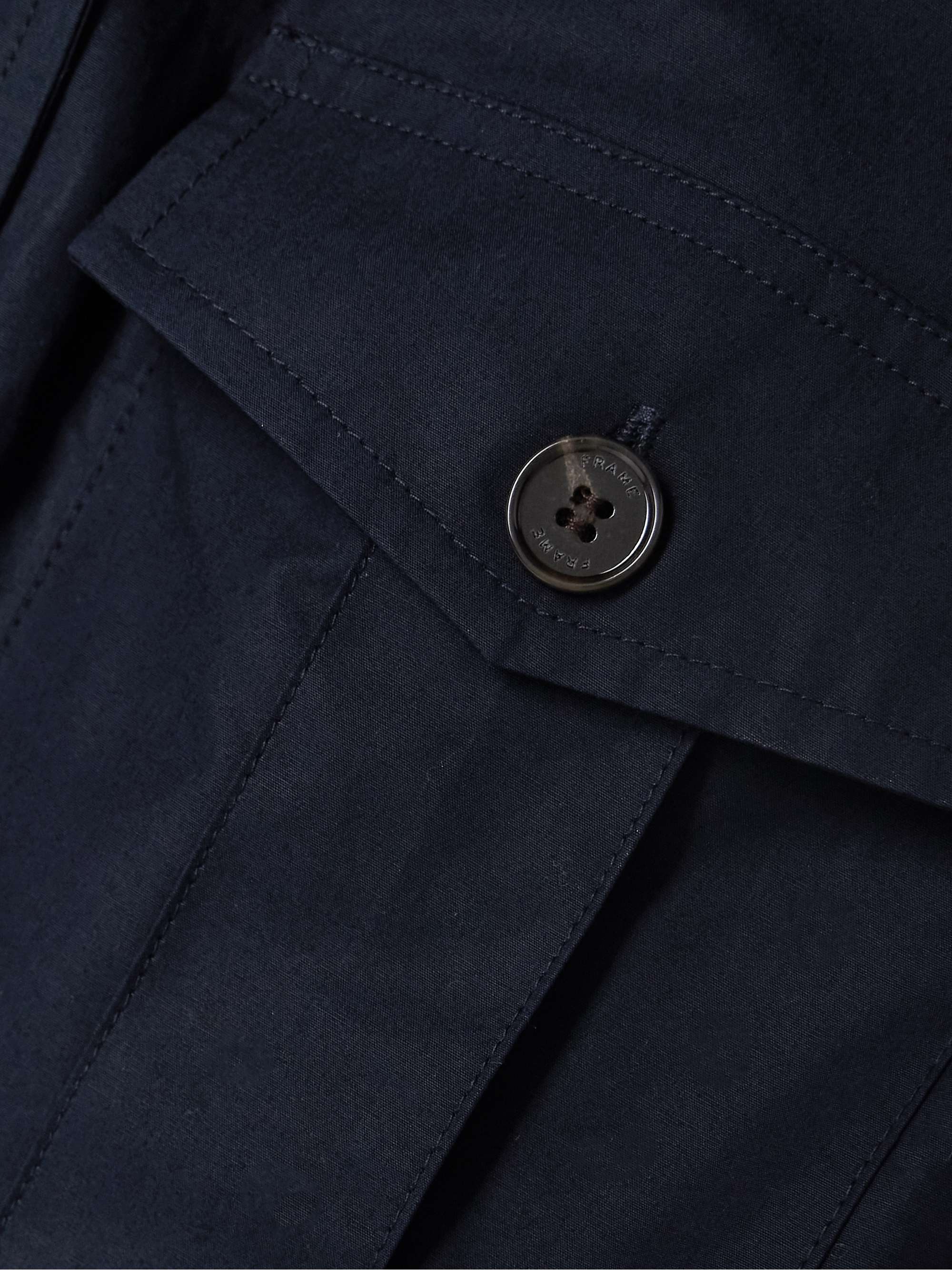 Belted cotton-poplin mini shirt dress view