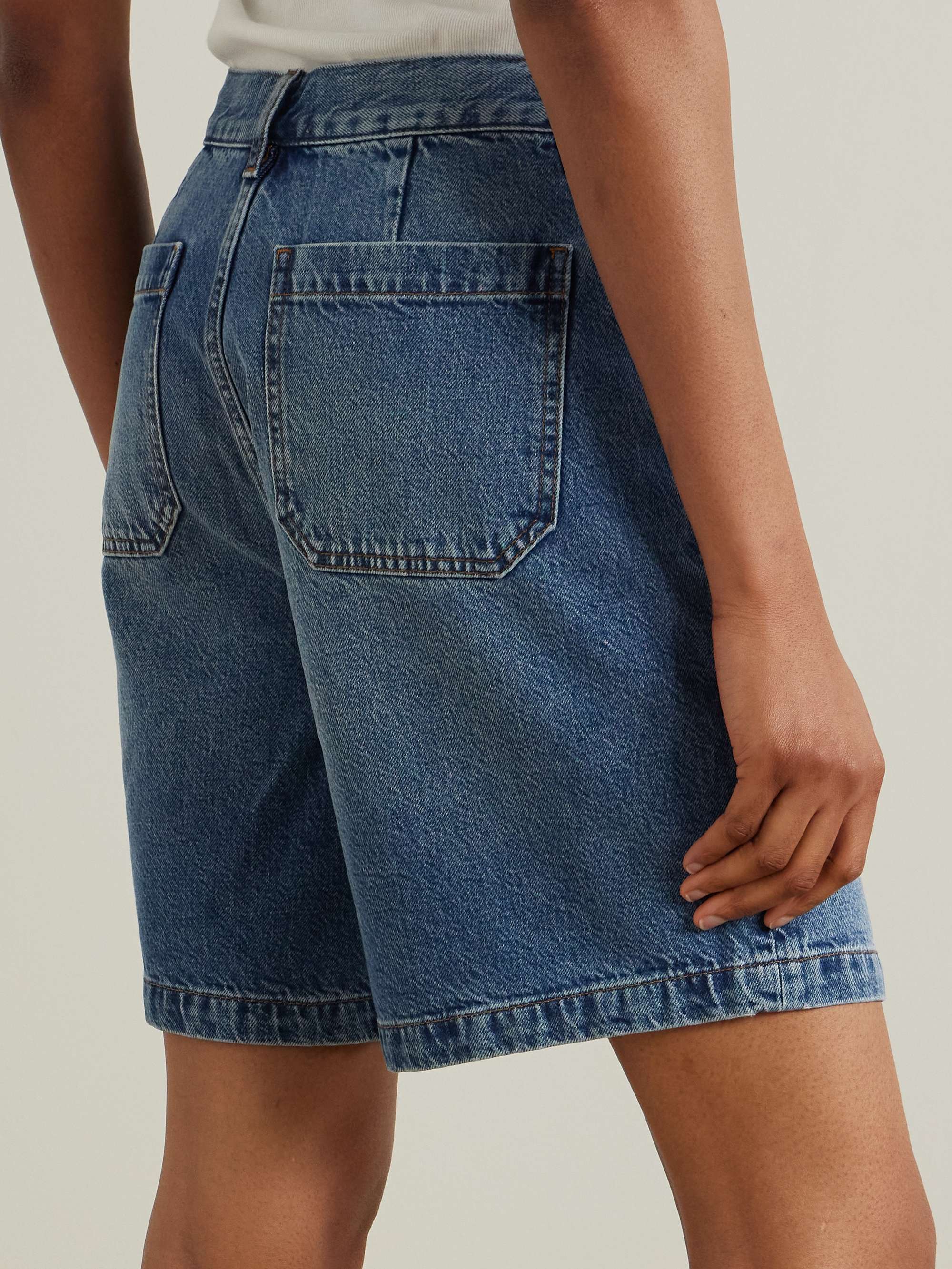 The Utility organic denim shorts view