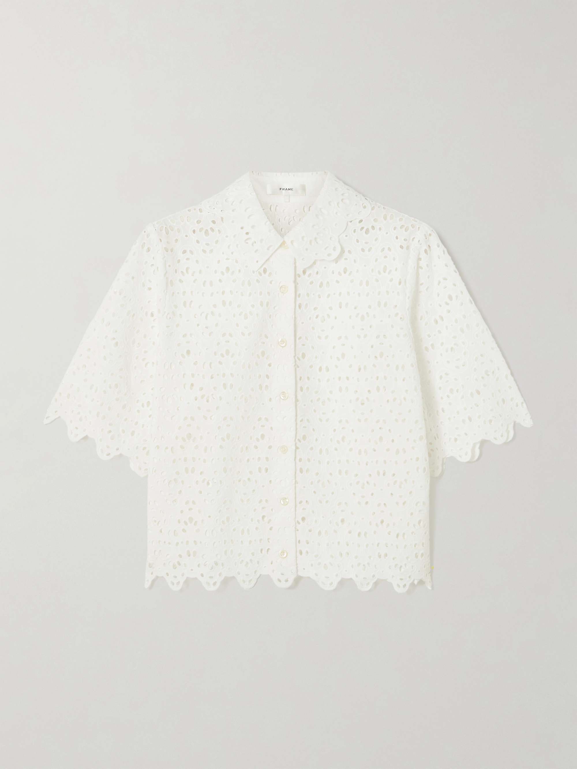 The Deco scalloped broderie anglaise cotton blouse view