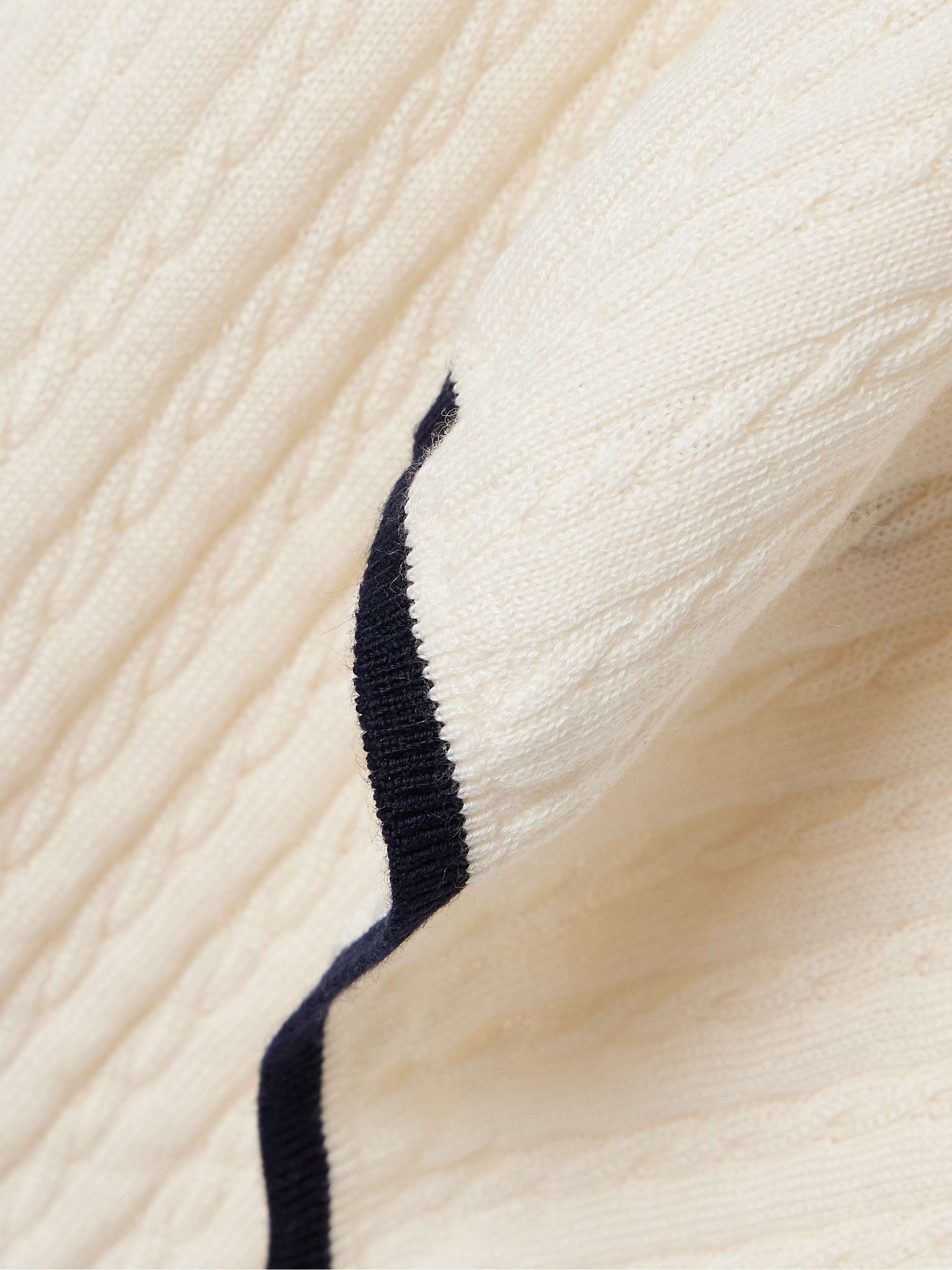 Cable-knit cashmere and silk-blend midi skirt view