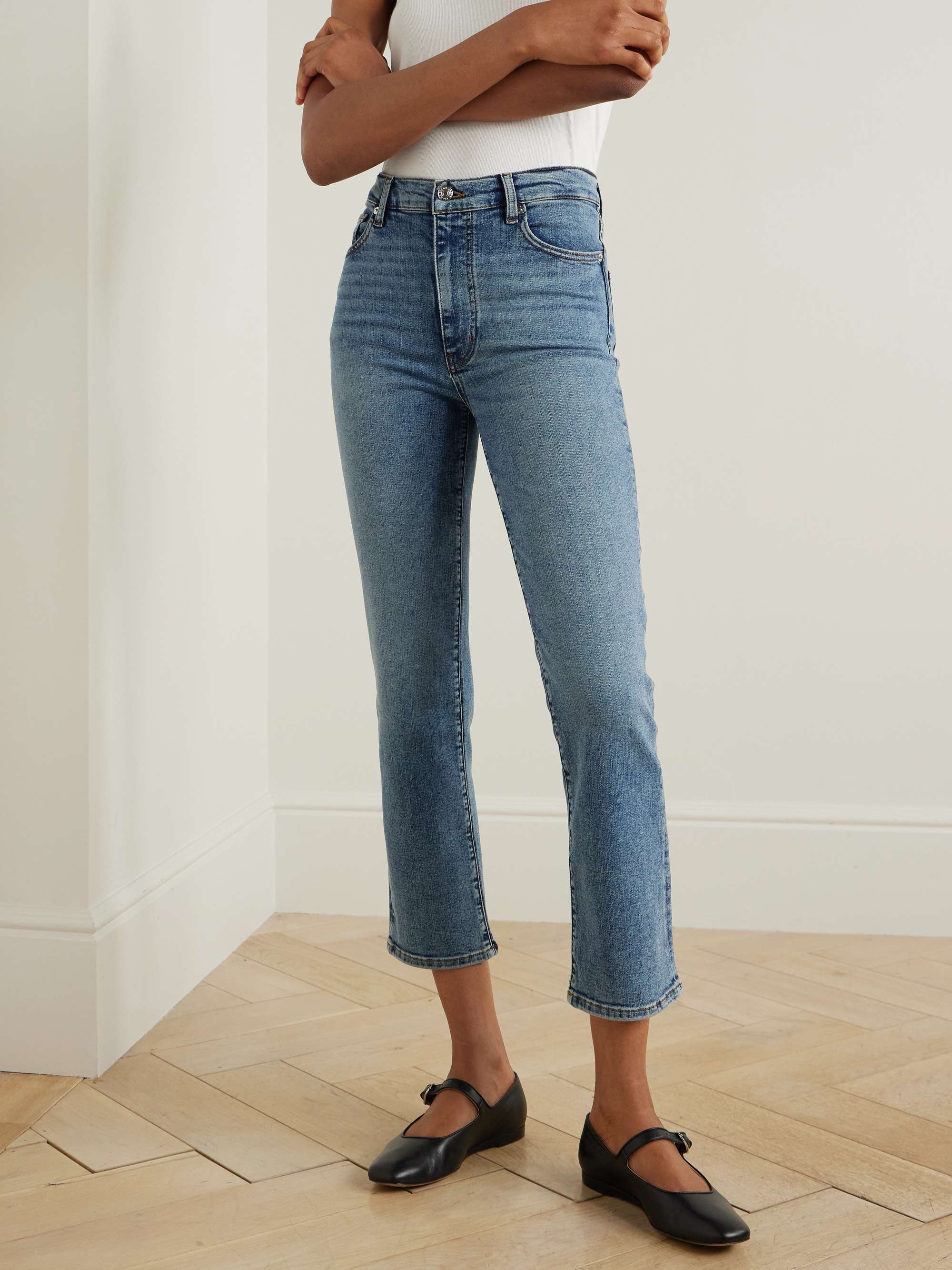 Le Sleek high-rise straight-leg jeans view