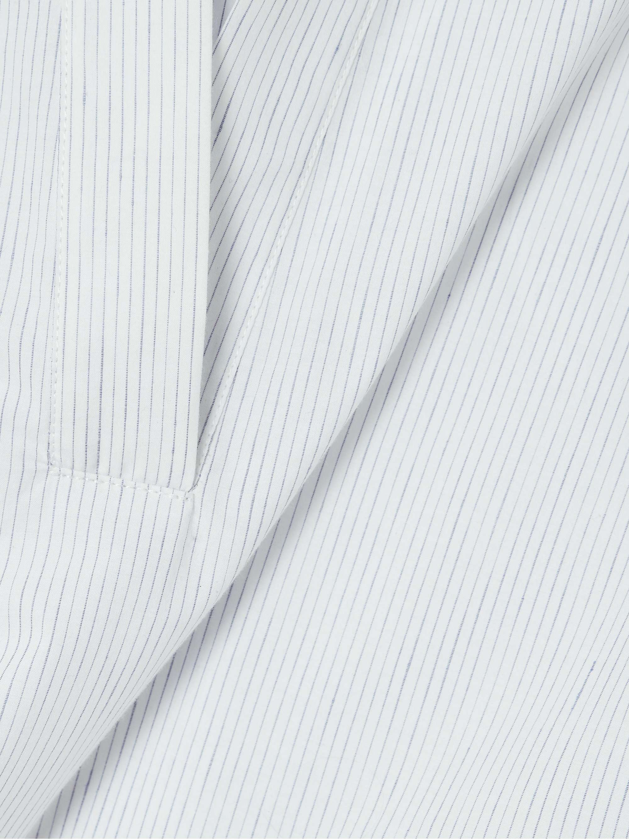 Pinstriped cotton and linen-blend blouse view