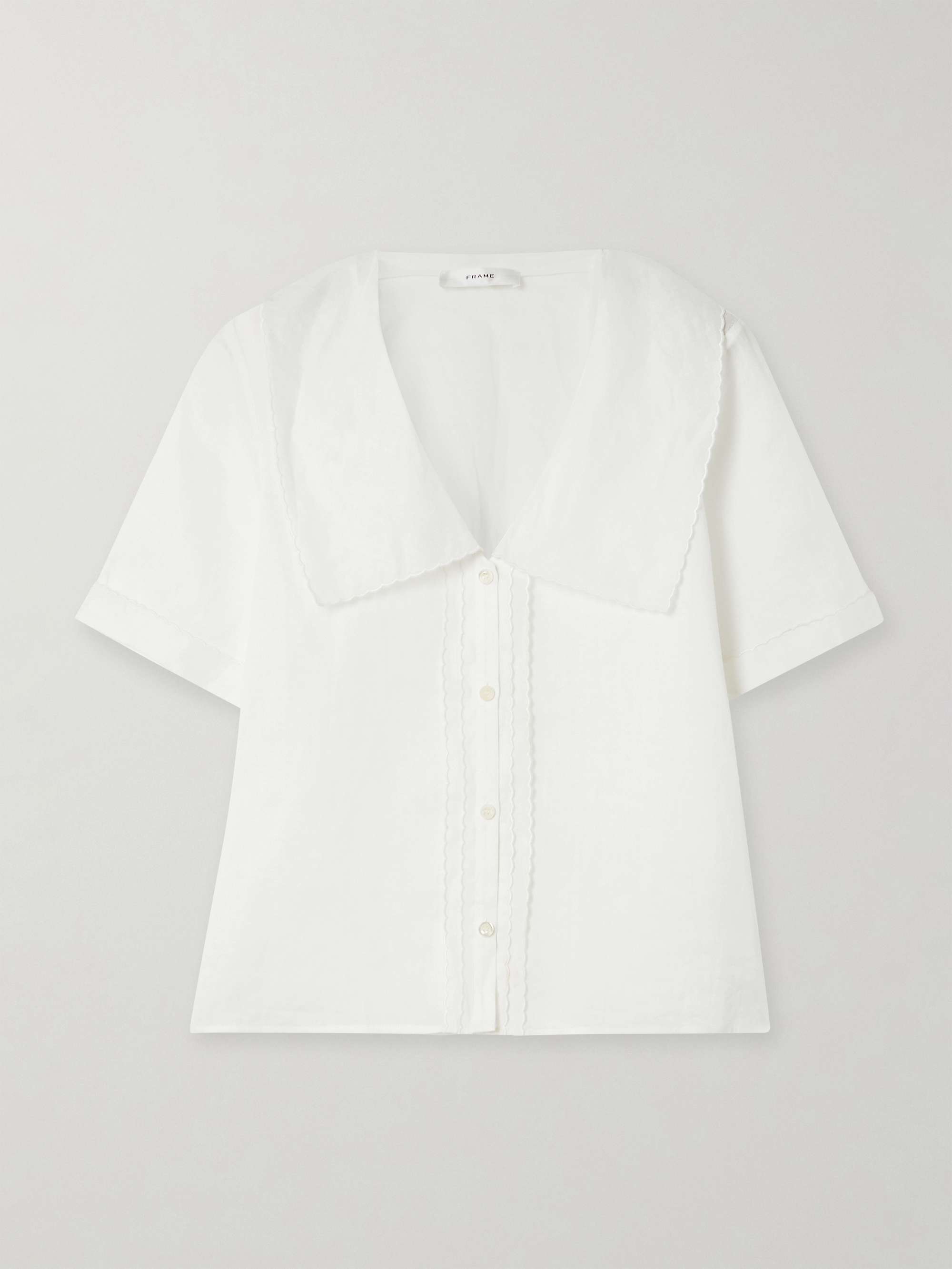 Scalloped ramie-voile blouse view