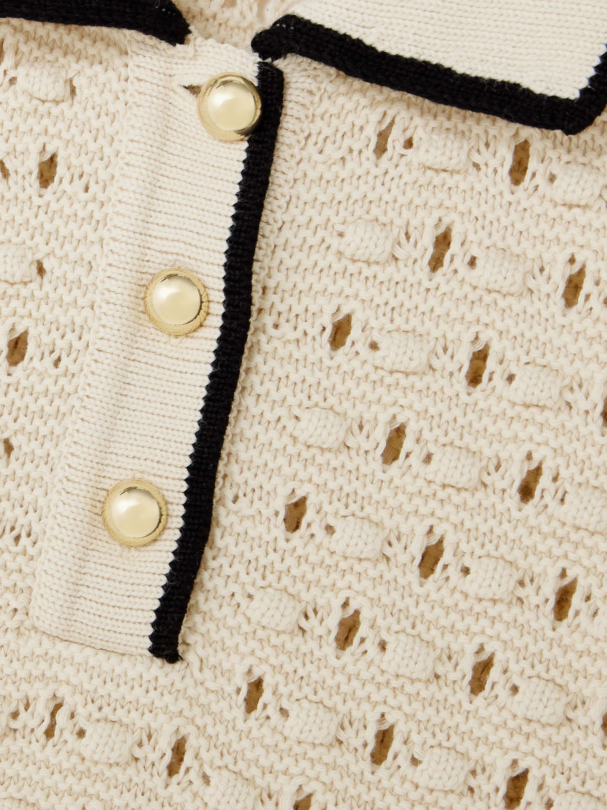 The Bauble pointelle-knit cotton polo shirt view
