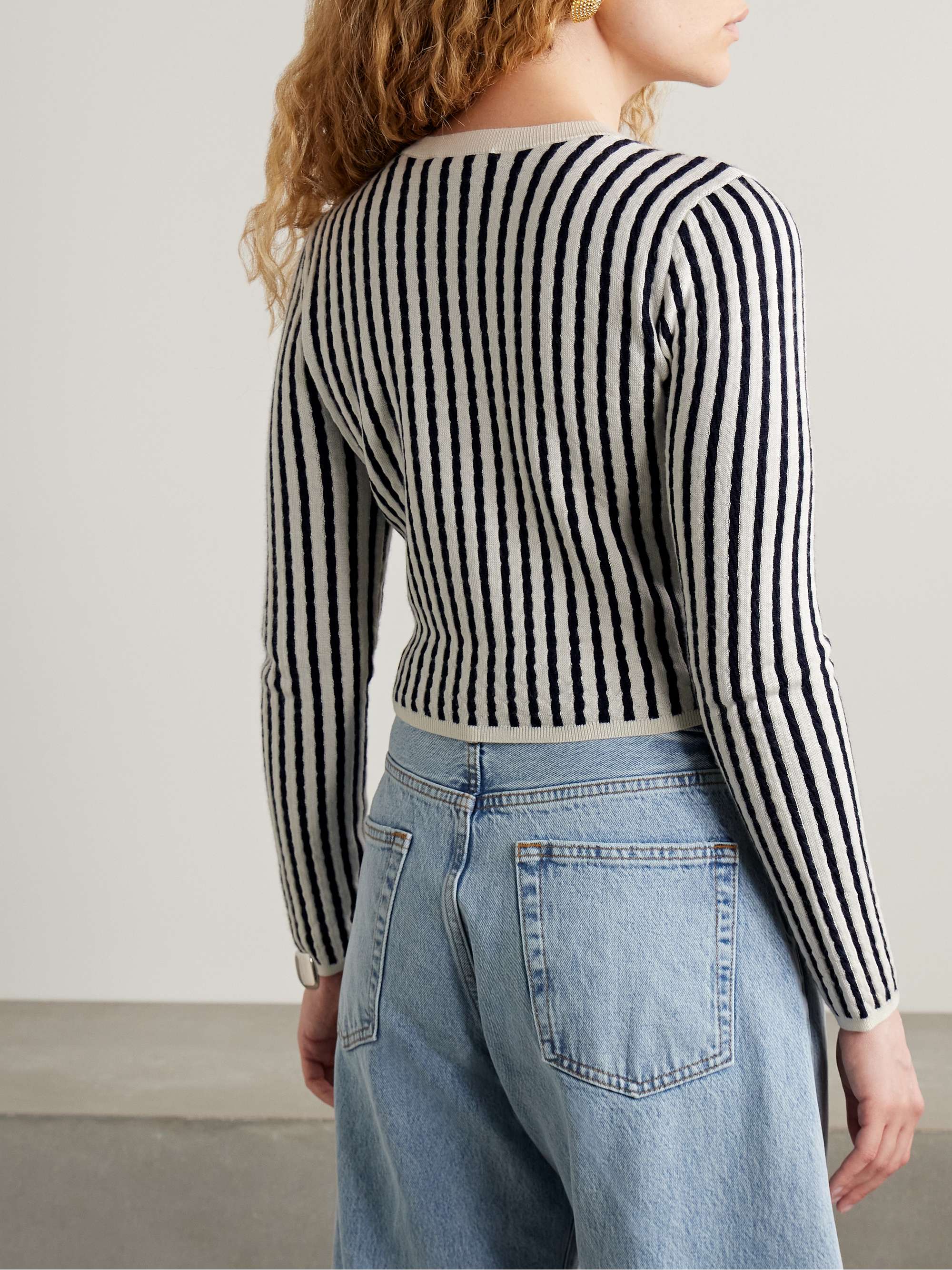 Cable-knit cashmere and silk-blend cardigan view