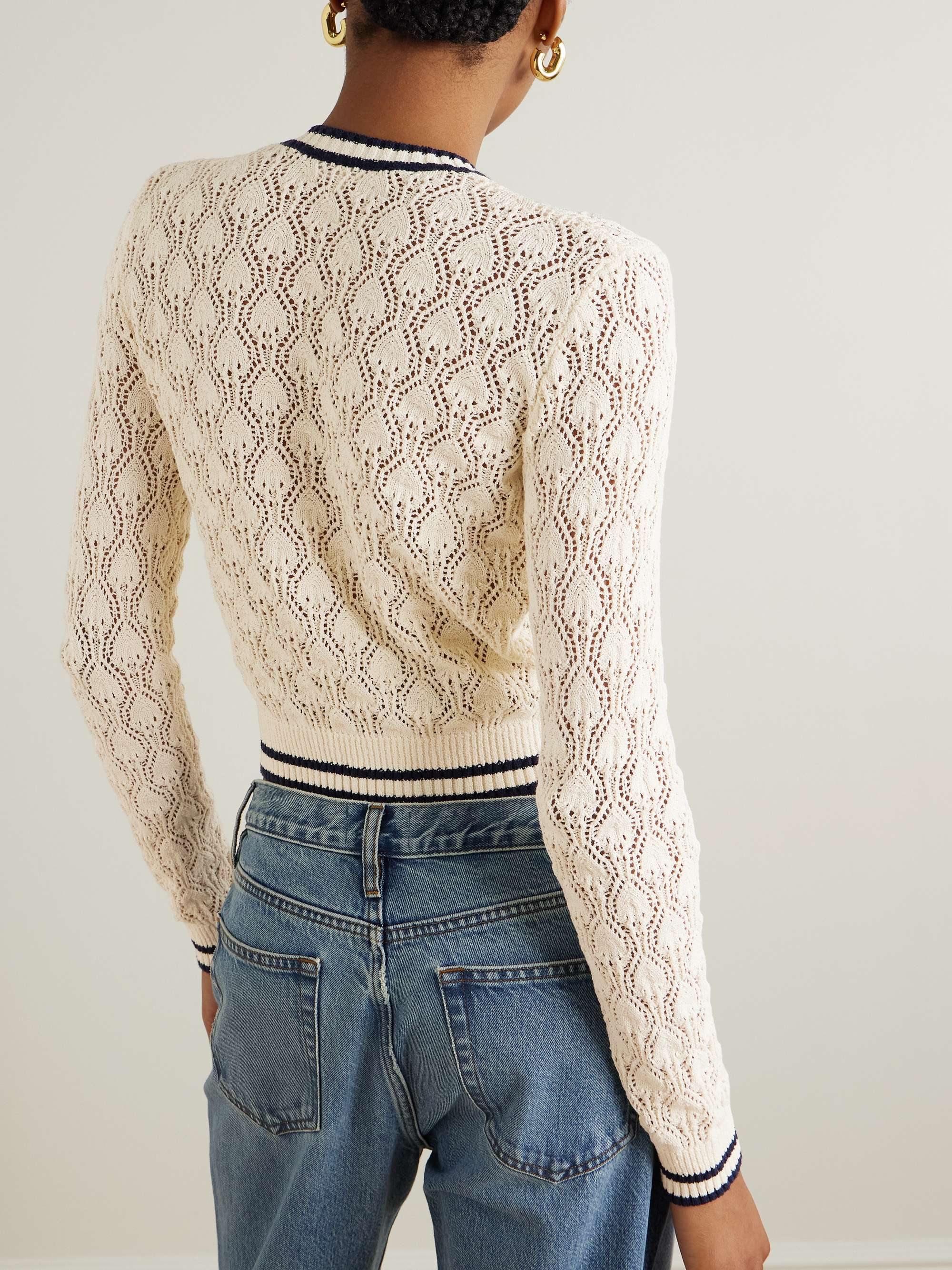 The Rookie pointelle-knit cotton-blend bouclé cardigan view
