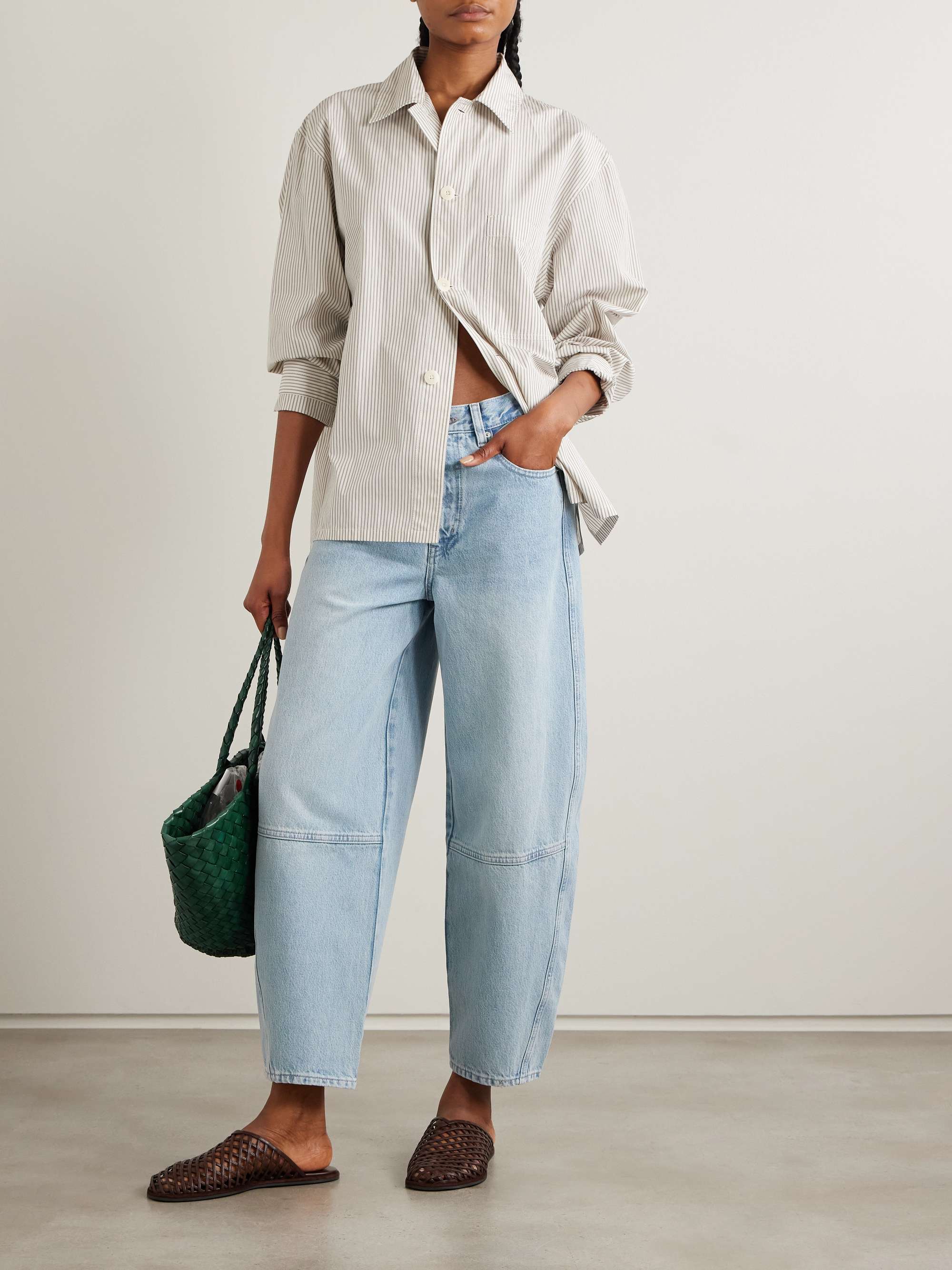 The Twisted paneled high-rise straight-leg jeans view