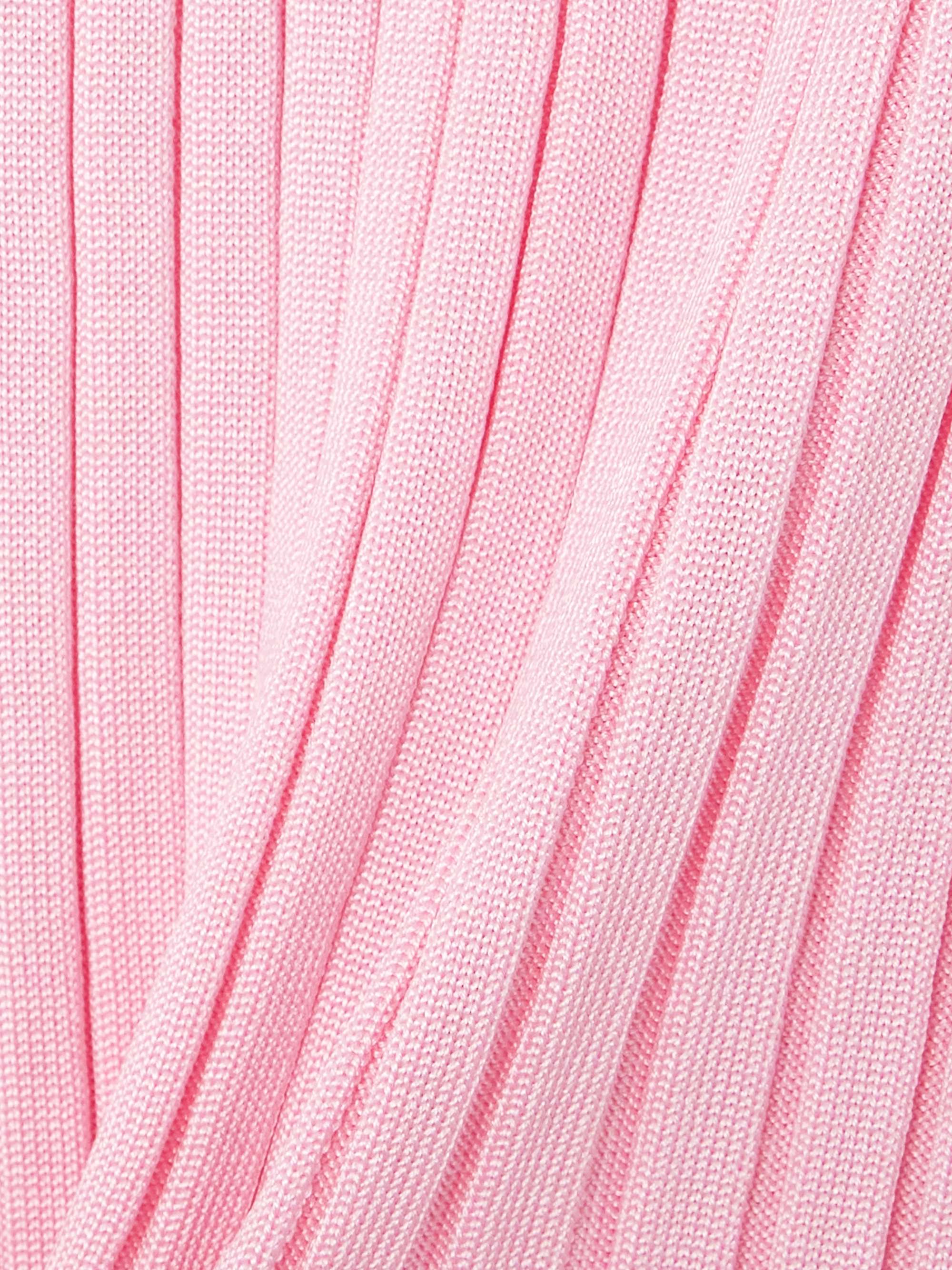 Bead-embellished ribbed-knit midi skirt view