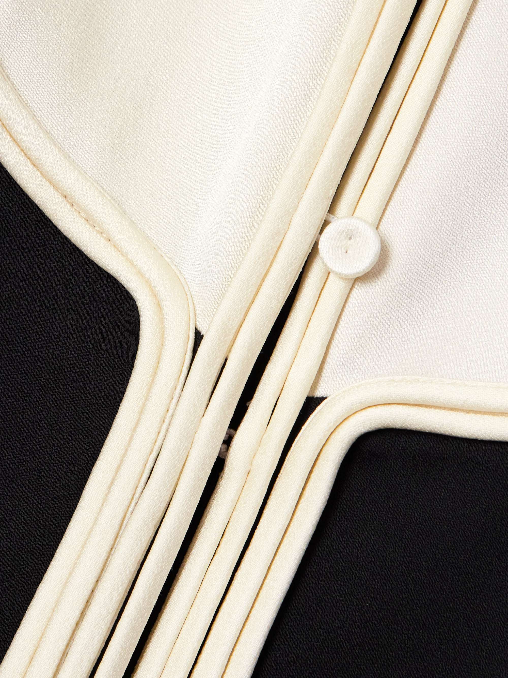 Oversized two-tone piped crepe shirt view