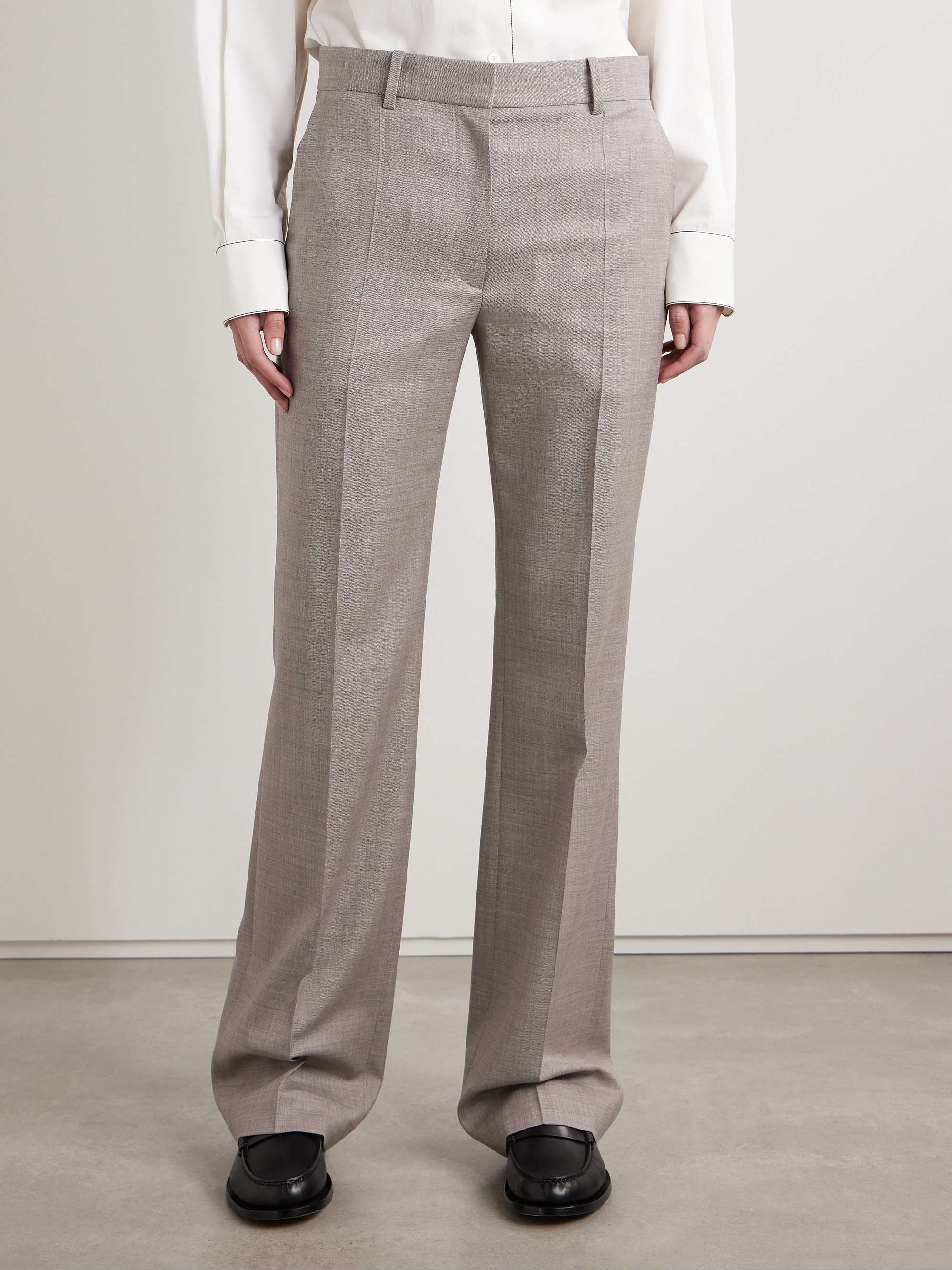 Diane wool-blend straight-leg pants view