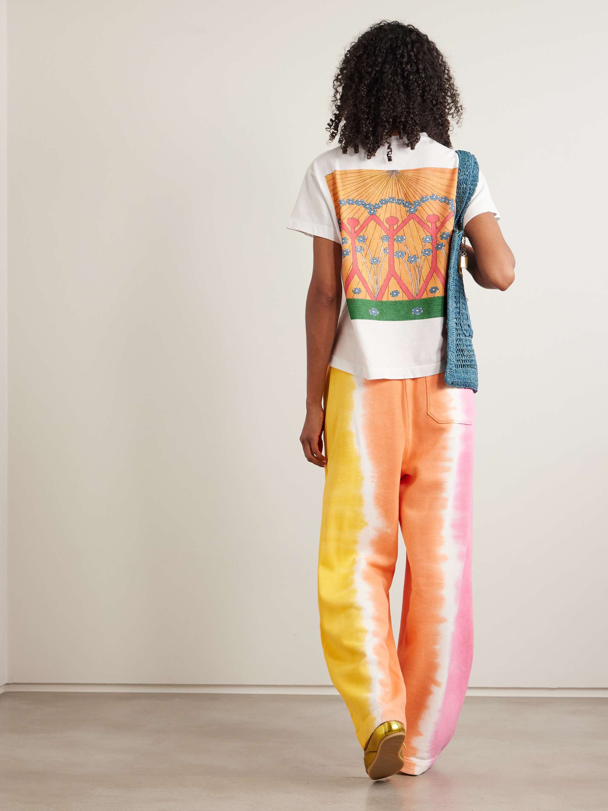 Printed cotton and cashmere-blend jersey T-shirt view