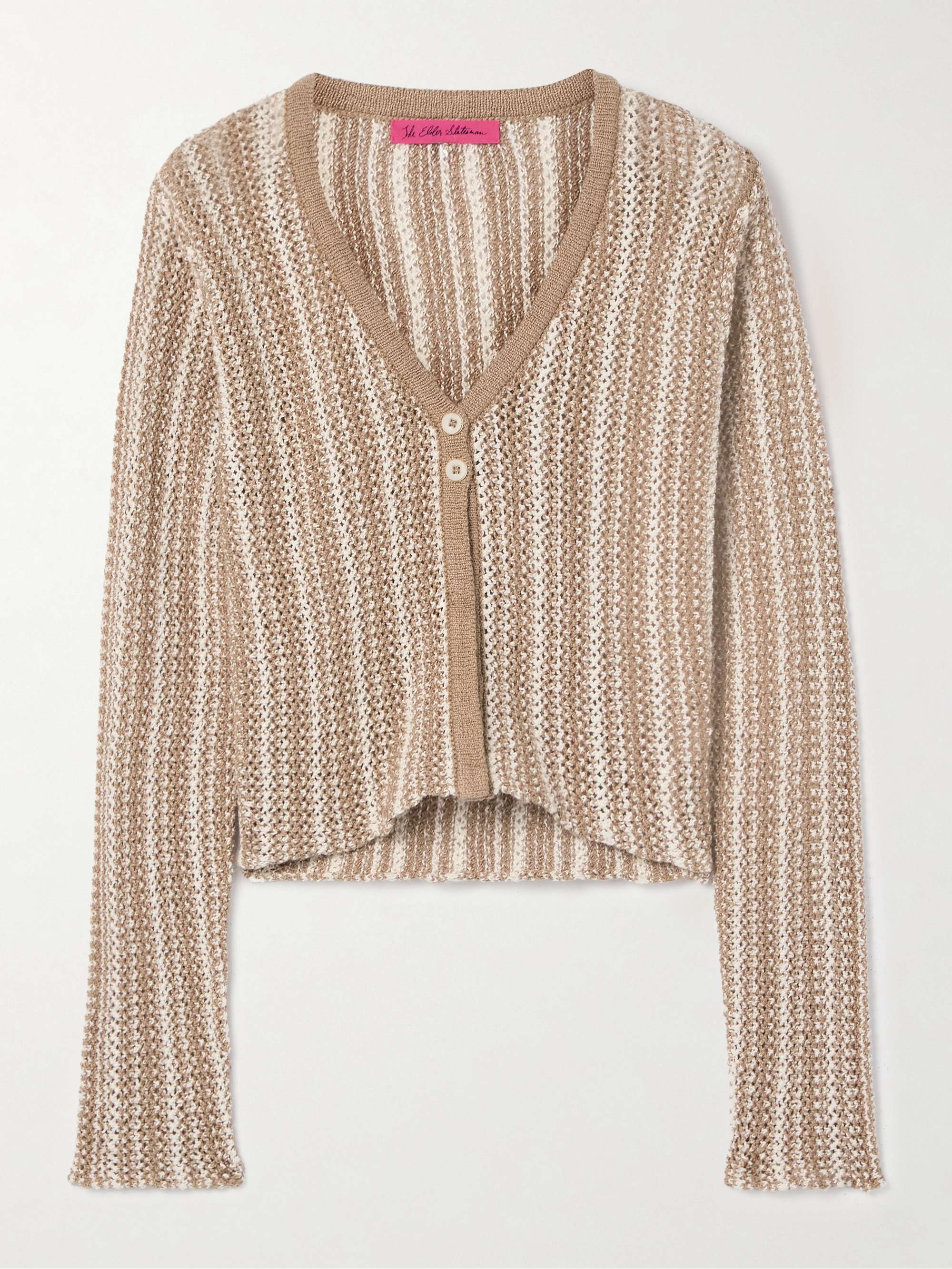 Nora Lite striped crocheted cotton cardigan view