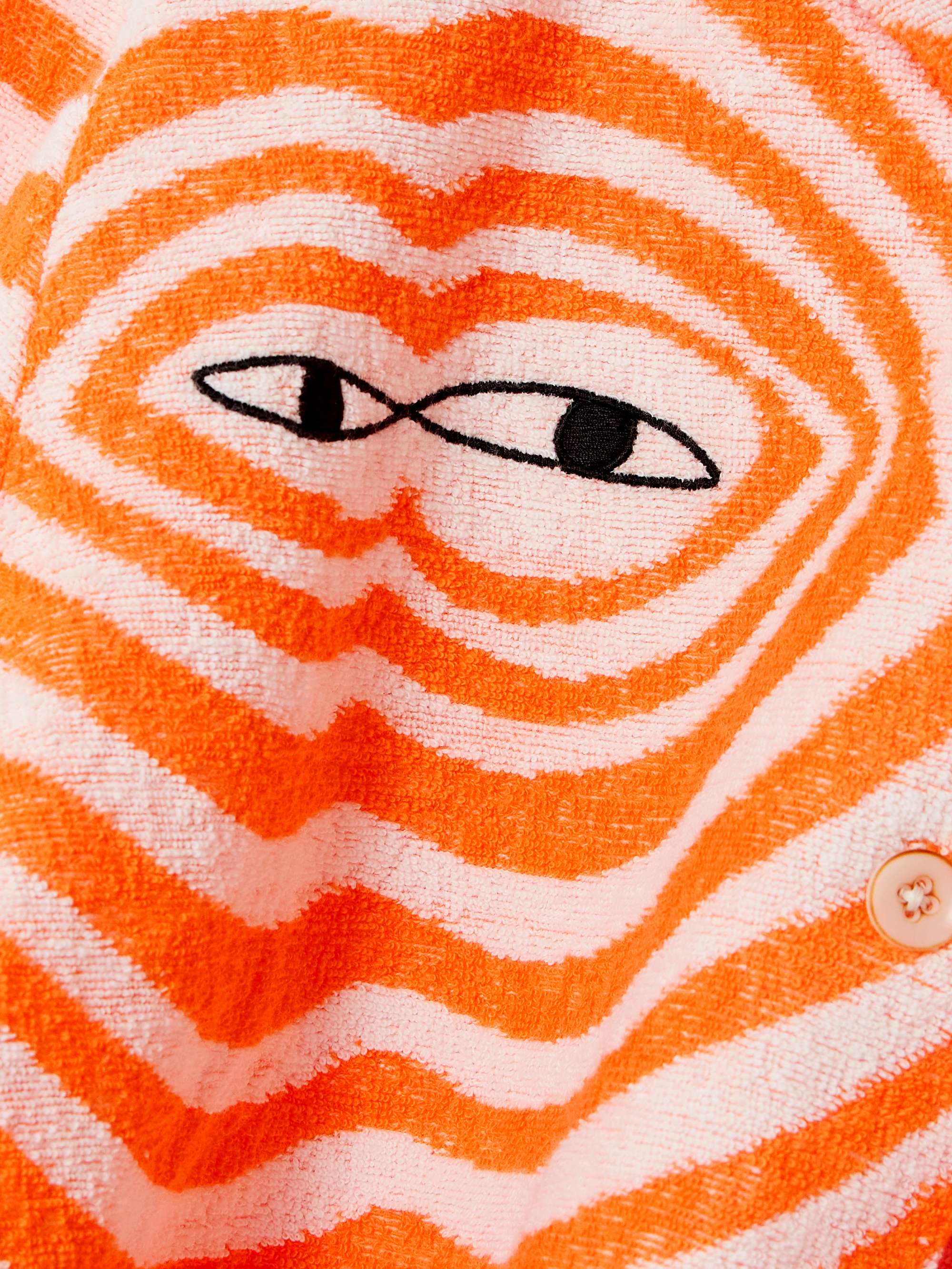 Embroidered striped cotton-terry shirt view