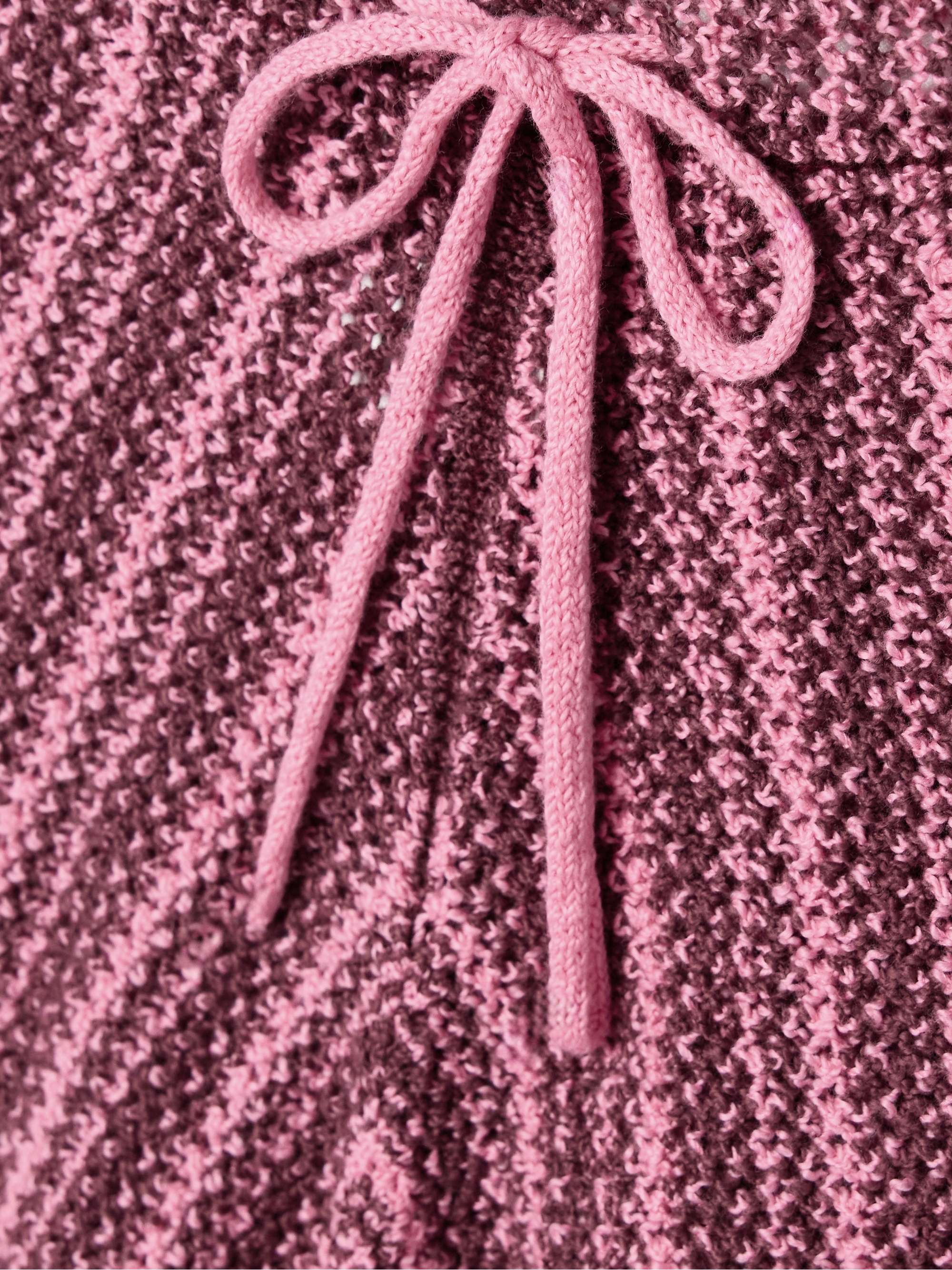 Striped crocheted cotton shorts view