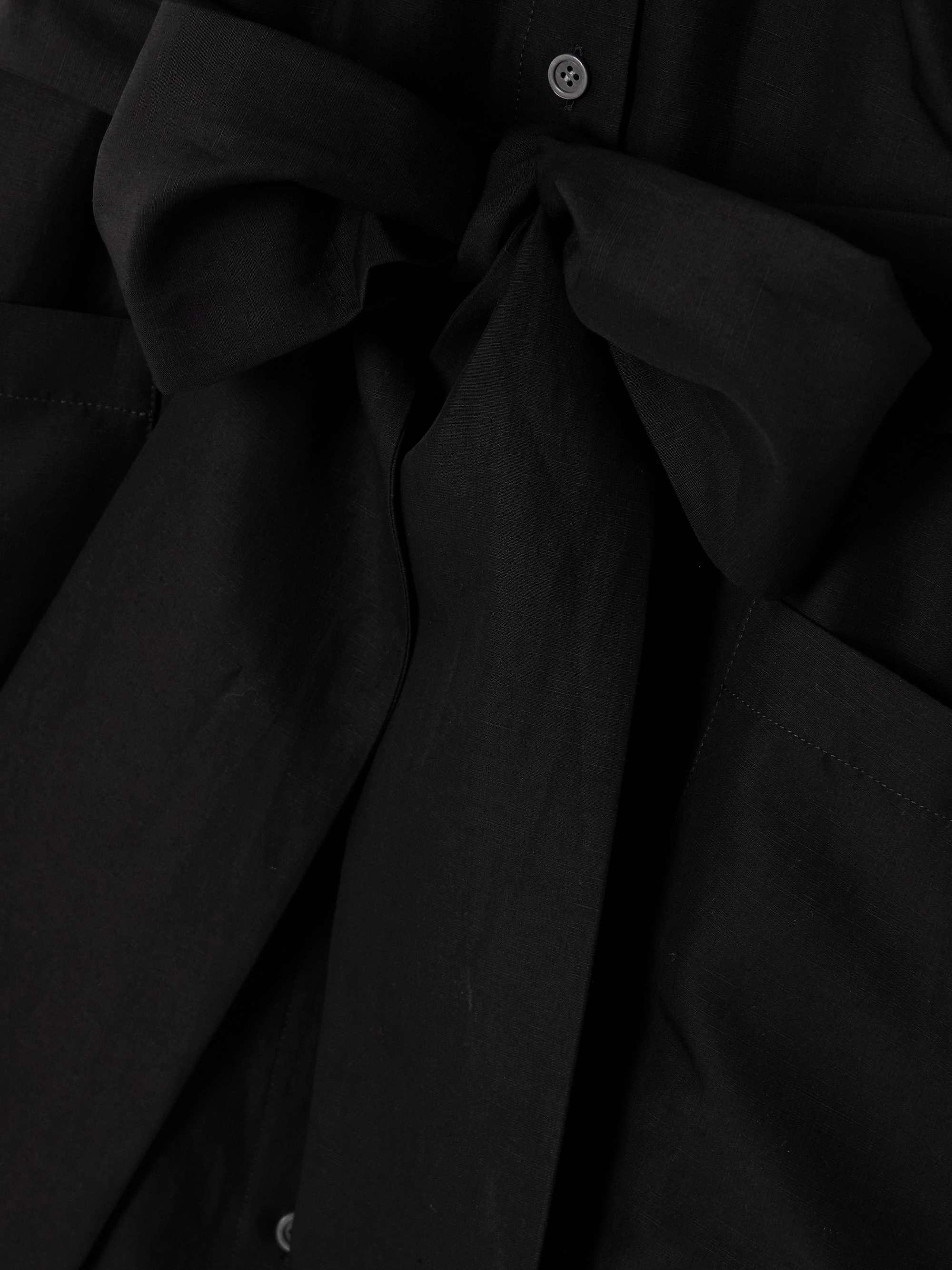+ Paula's Ibiza belted appliquéd voile mini shirt dress view