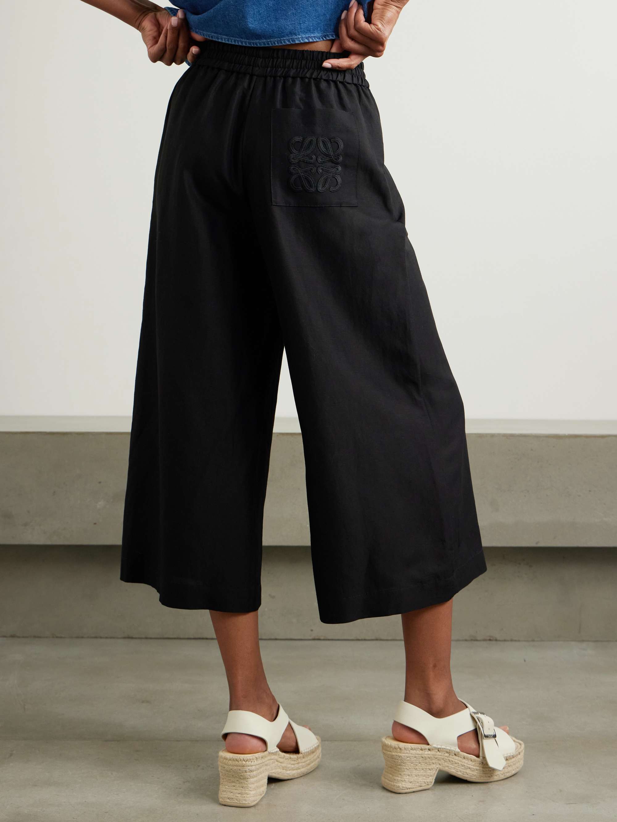 + Paula's Ibiza appliquéd voile wide-leg pants view