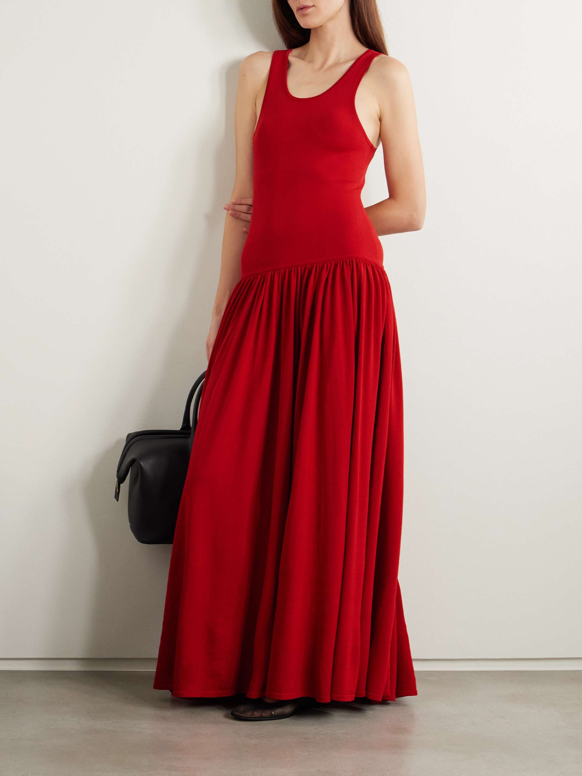 Jada gathered knitted maxi dress view