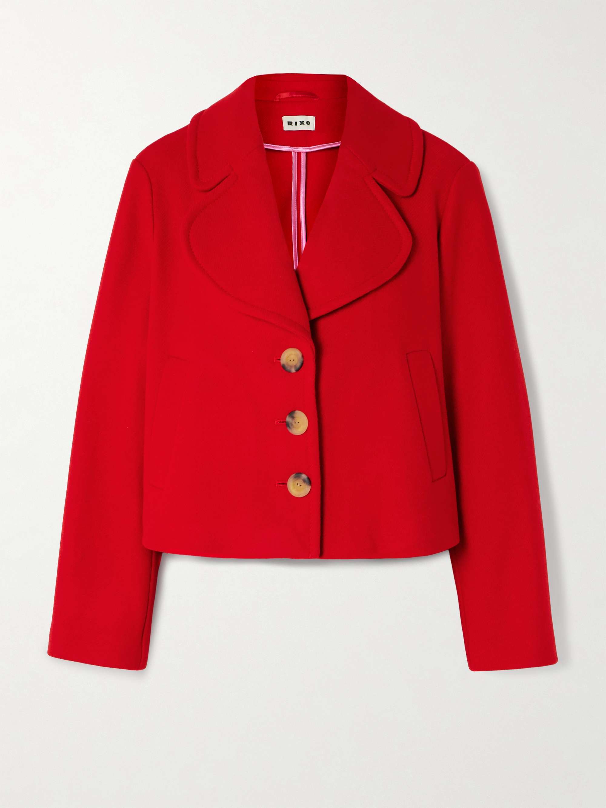 Keyla cropped wool-blend twill jacket view