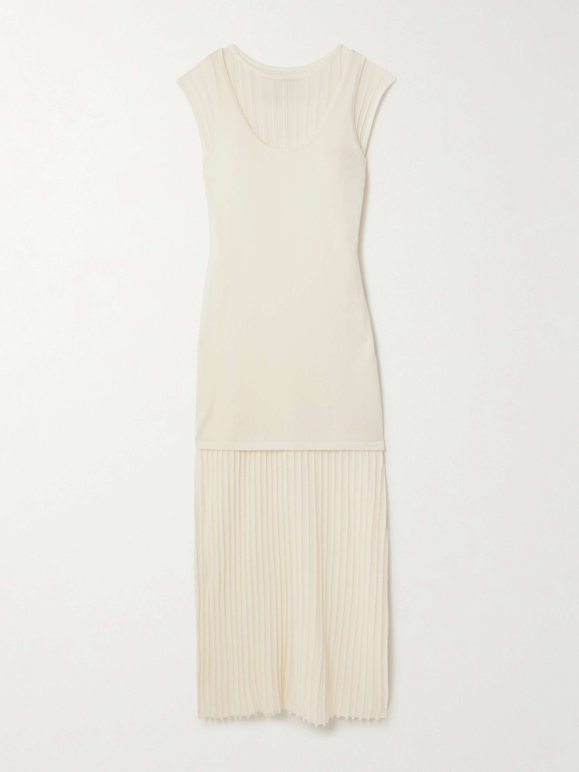 Ada layered ribbed cotton-blend midi dress view