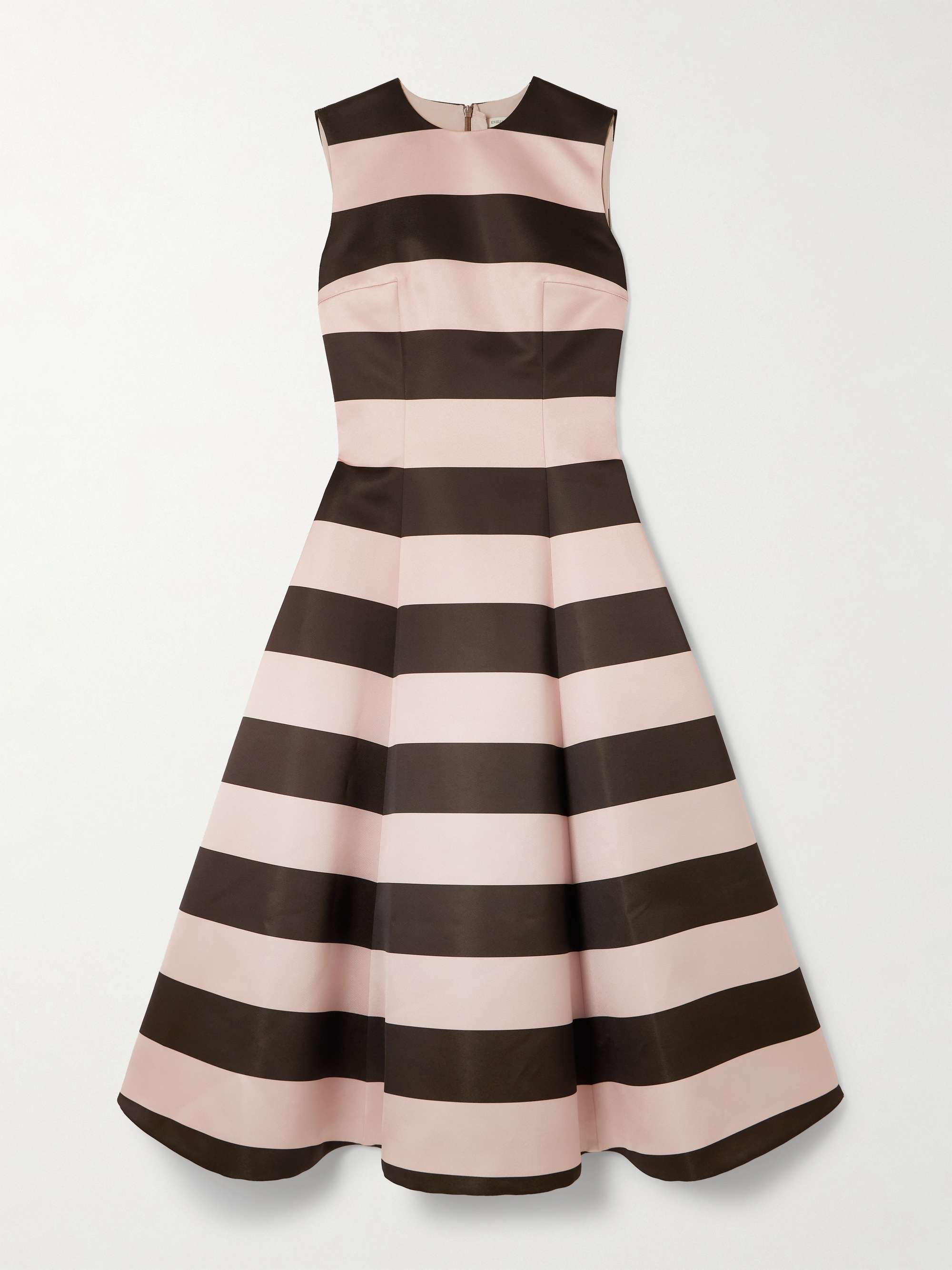 Mara striped duchesse-satin midi dress view