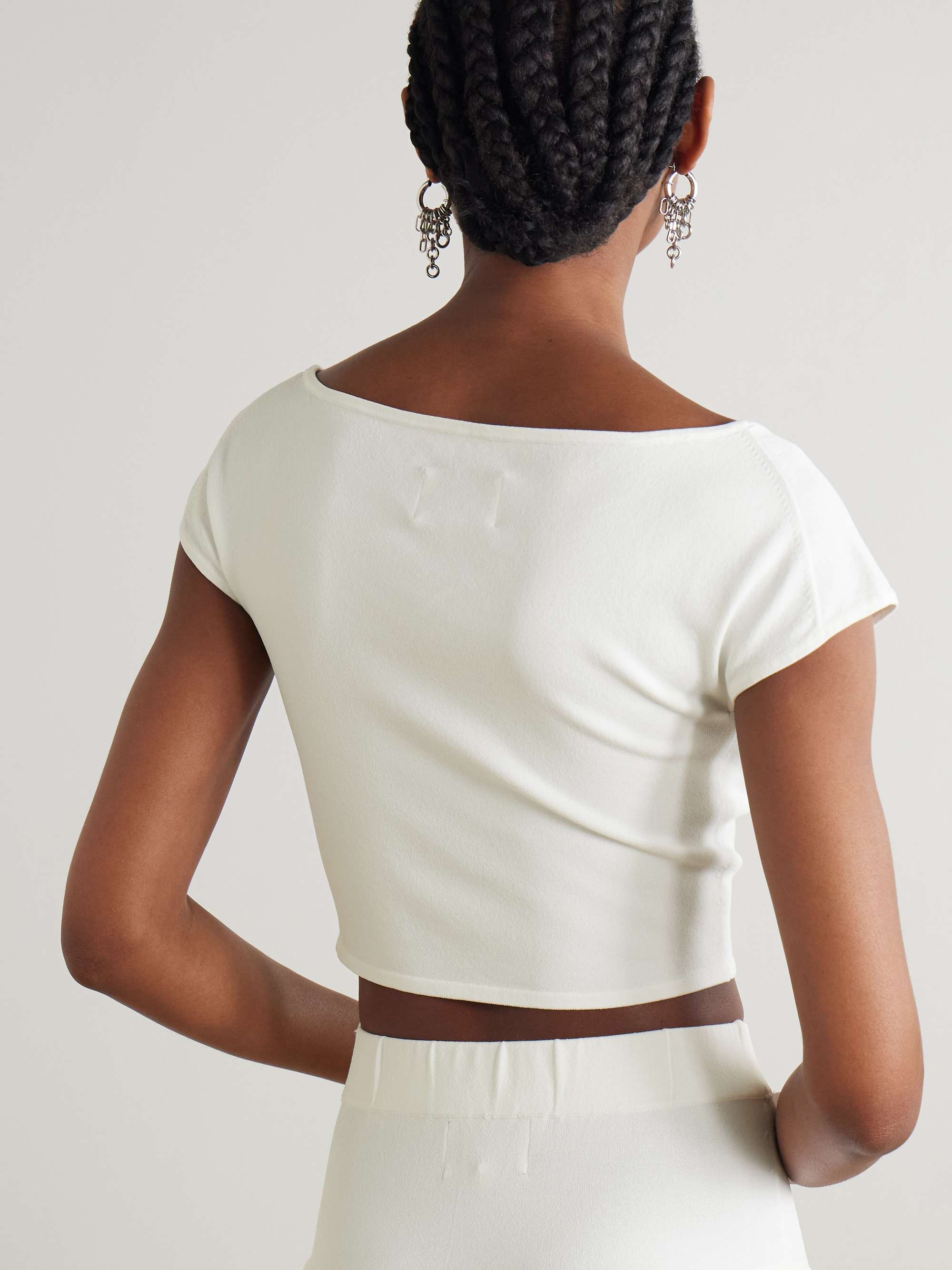 Polly cropped knitted T-shirt view