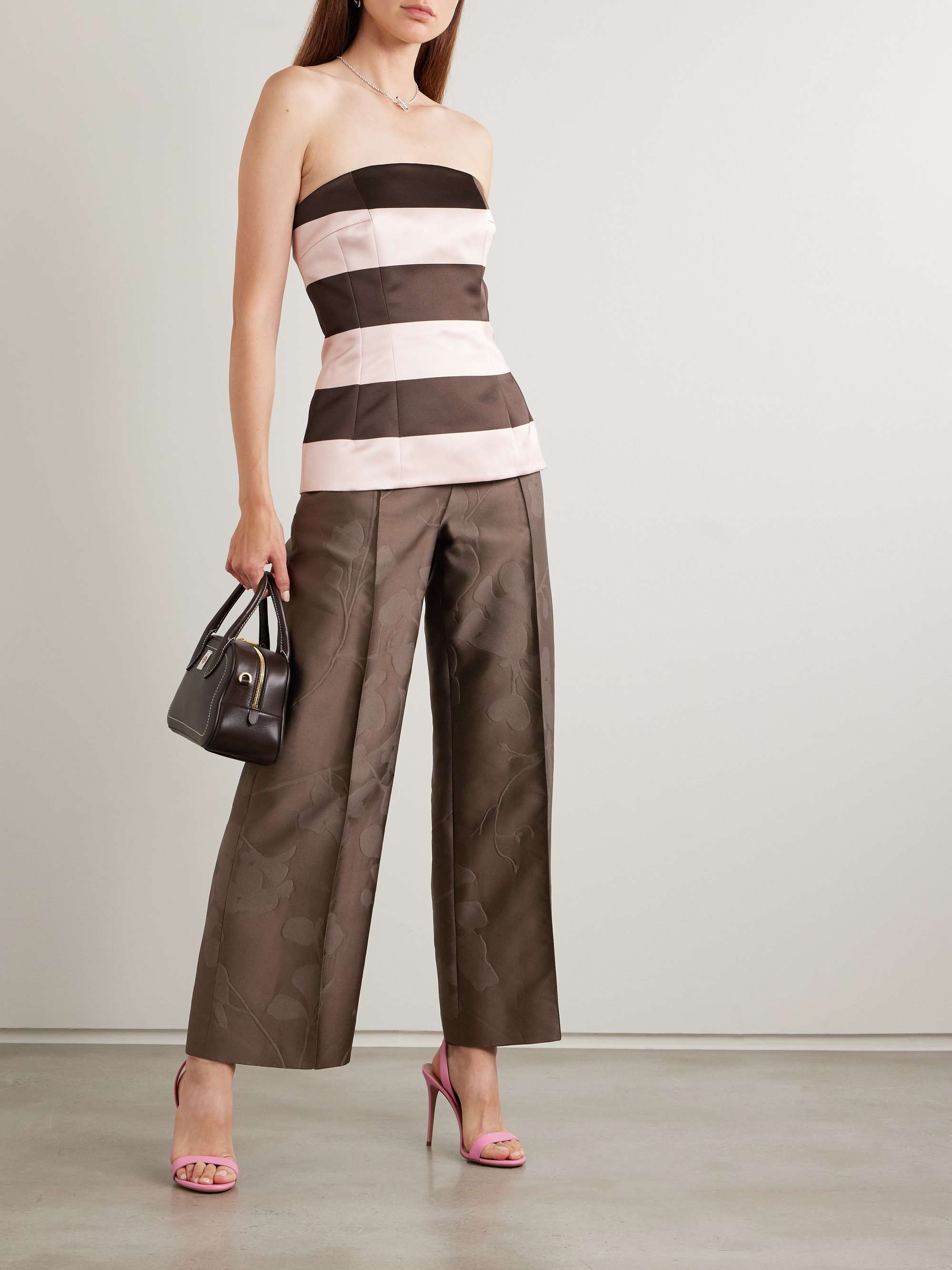 Daffy cropped cloqué wide-leg pants view