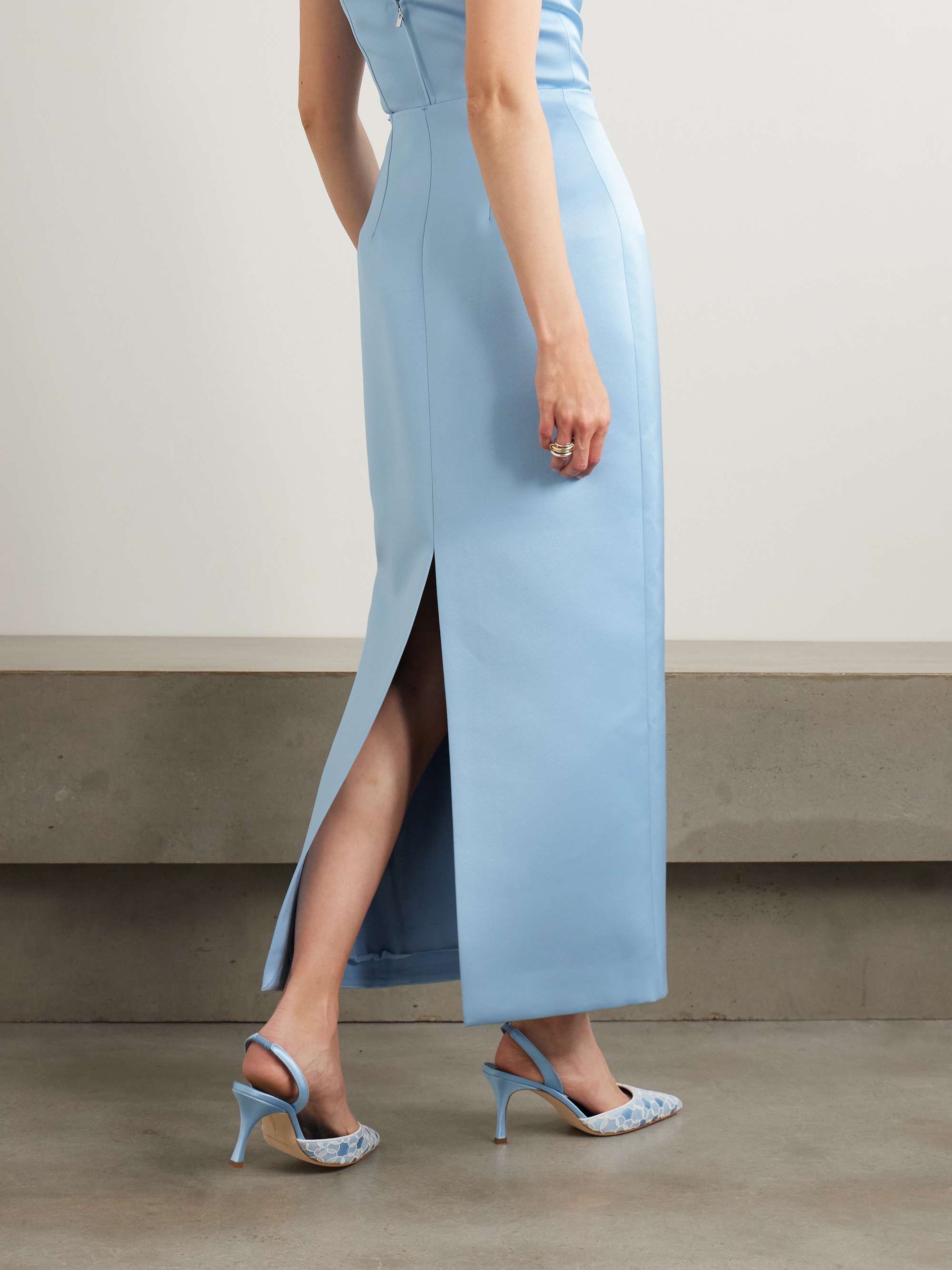 Harleigh convertible duchesse-satin midi skirt view