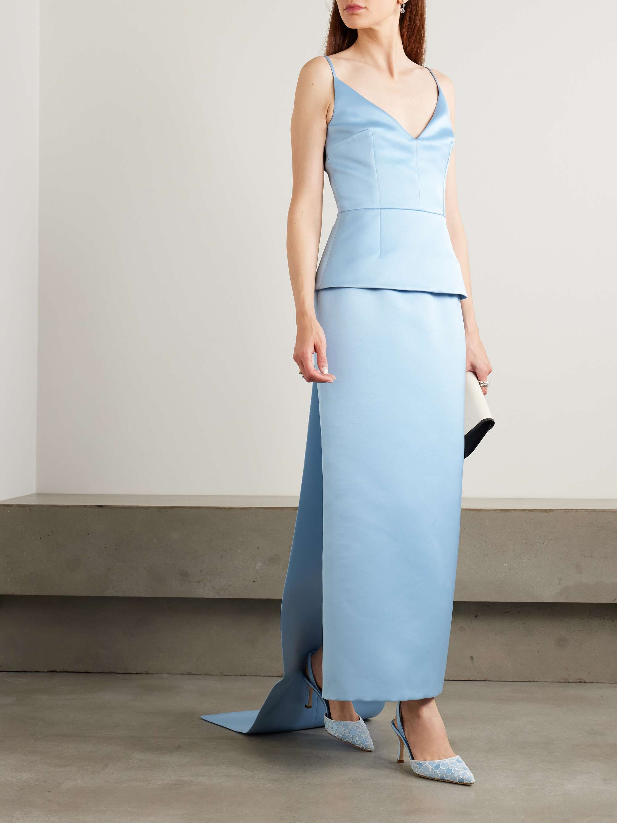 Harleigh convertible duchesse-satin midi skirt view