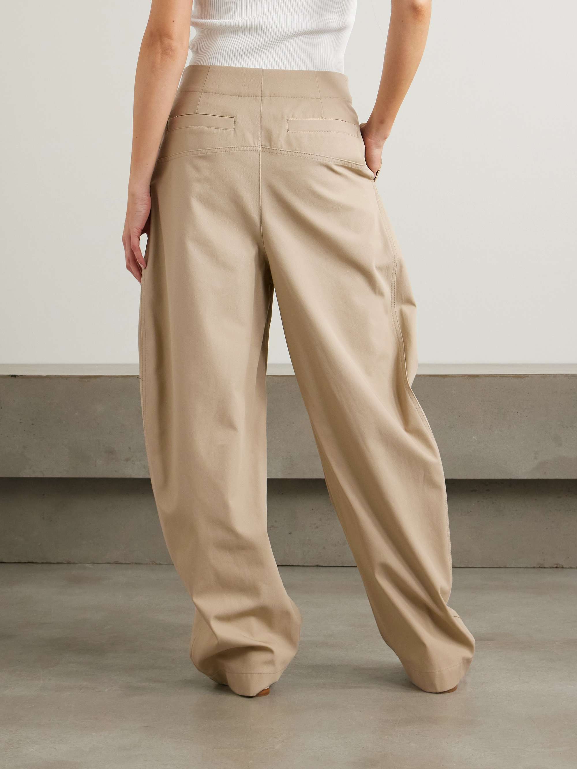Cotton-twill barrel-leg pants view