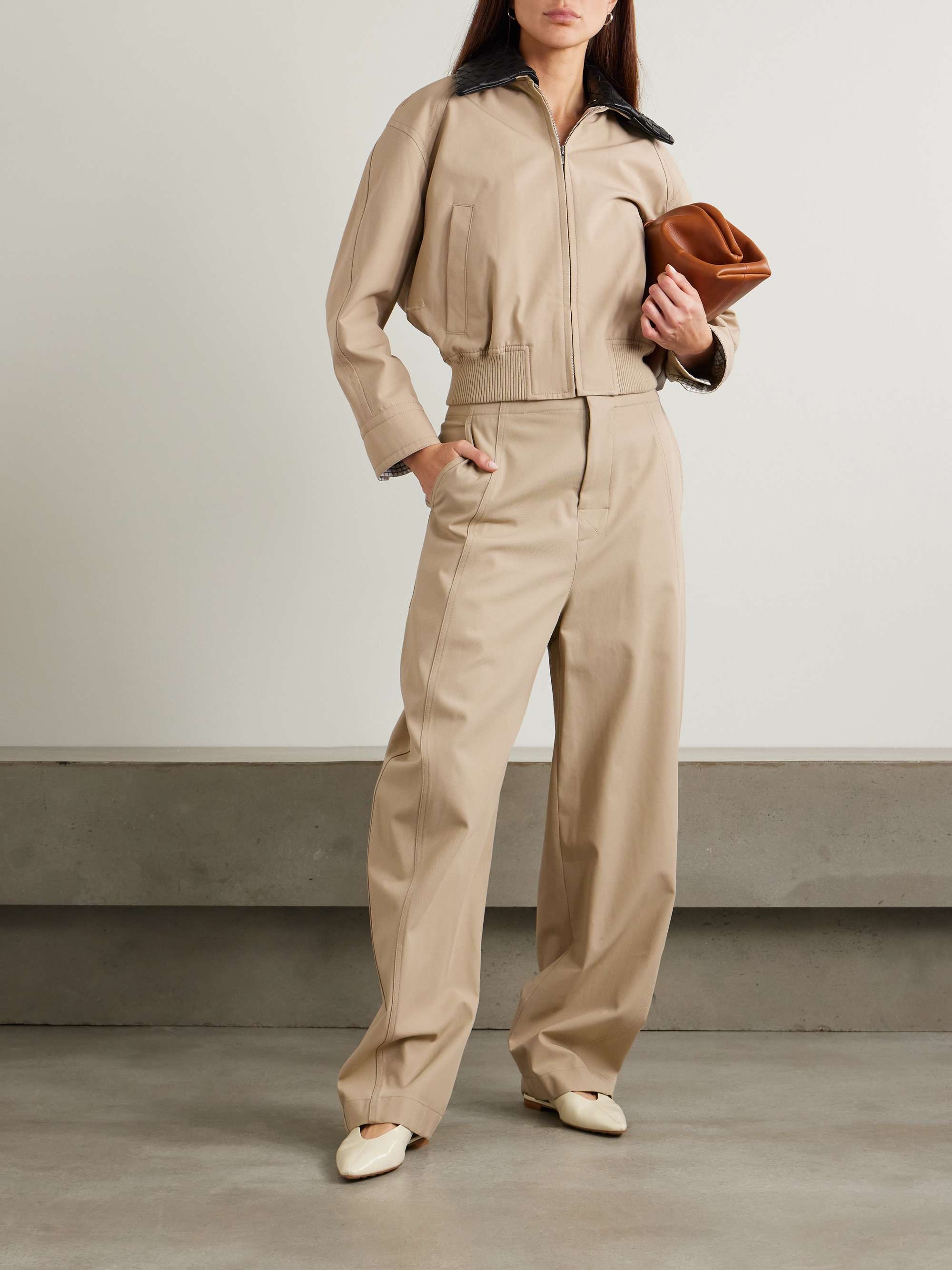 Cotton-twill barrel-leg pants view
