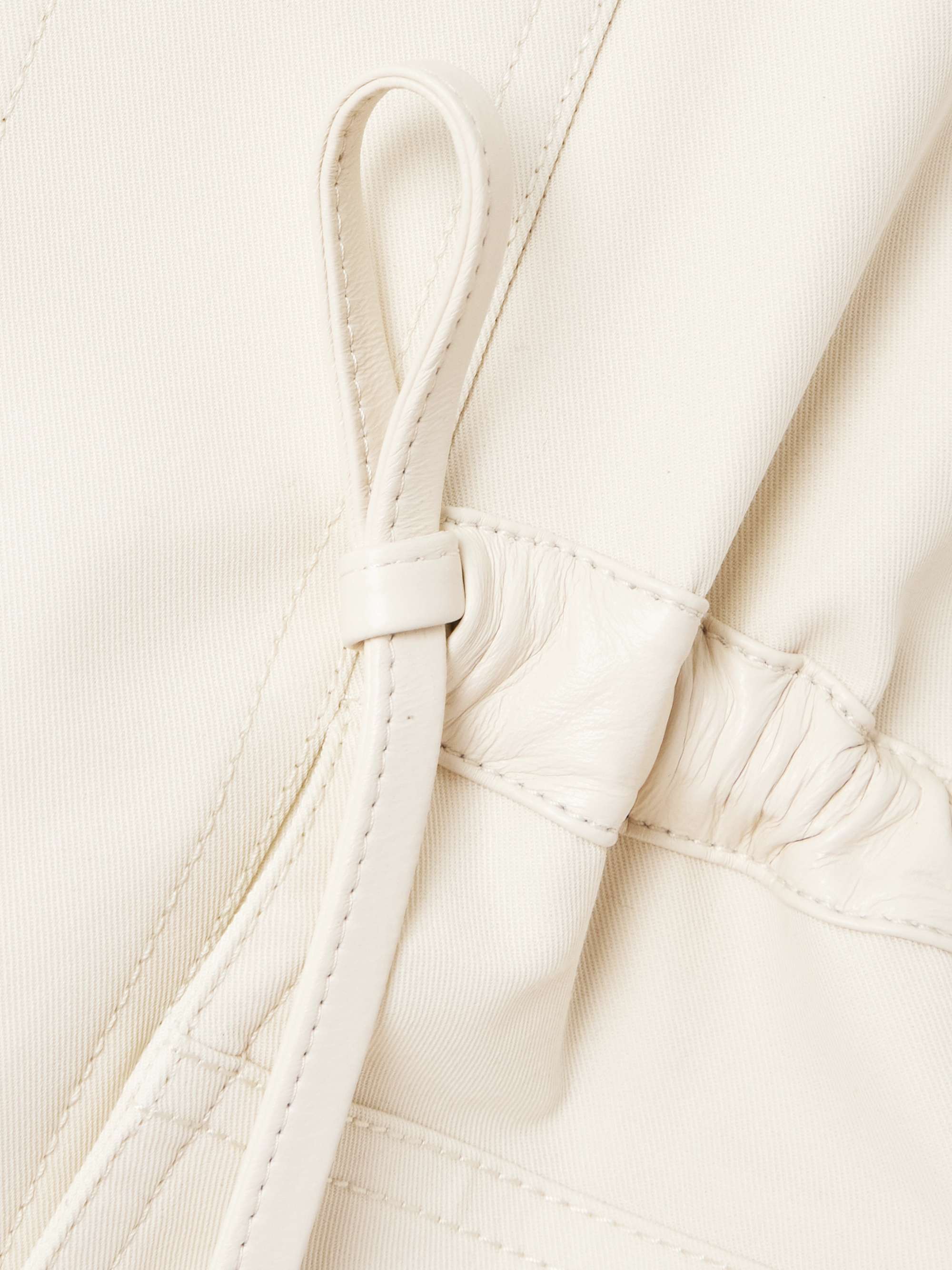 Leather-trimmed cotton-twill jacket view