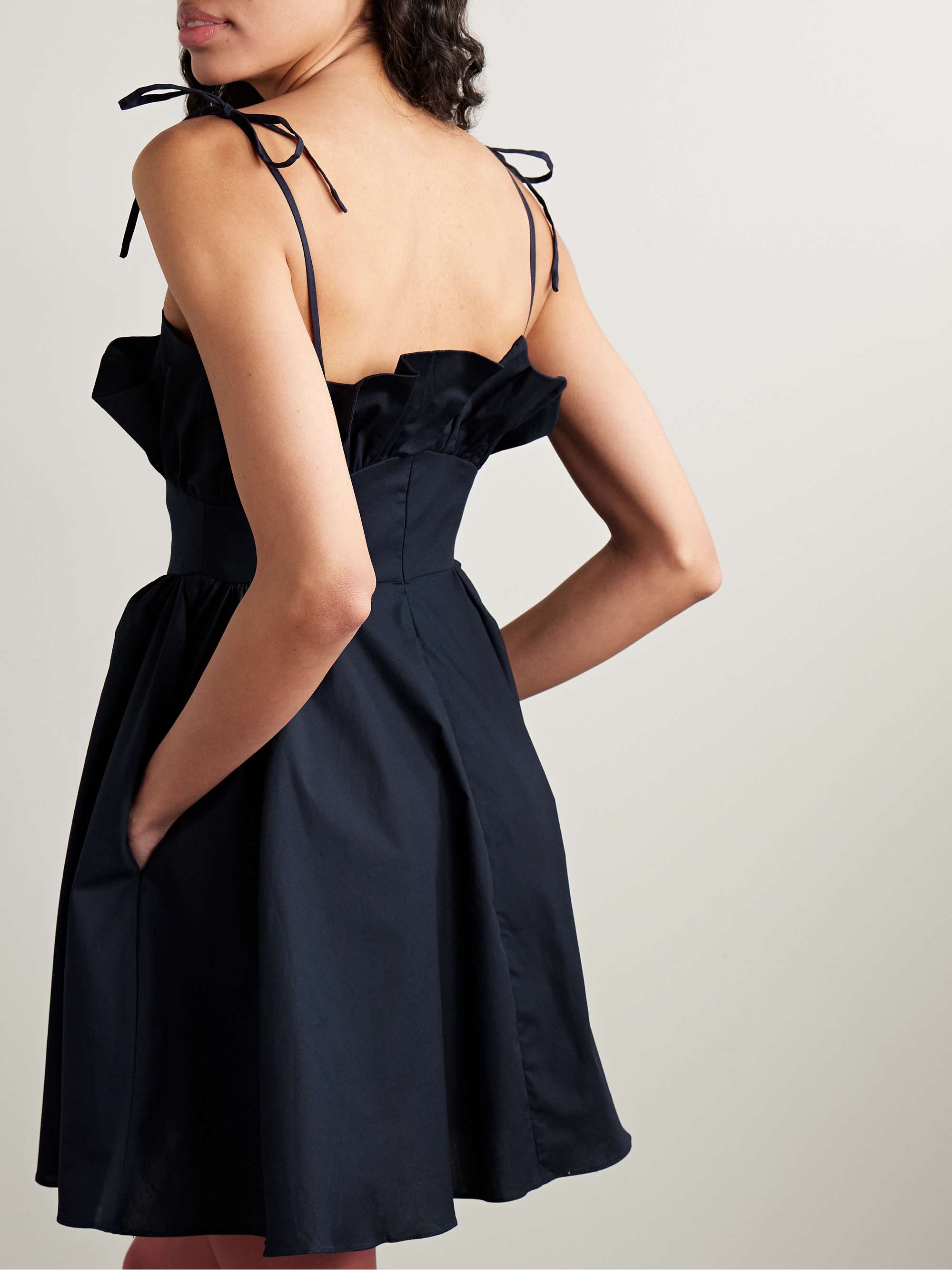 Mia ruffled cotton-blend poplin mini dress view