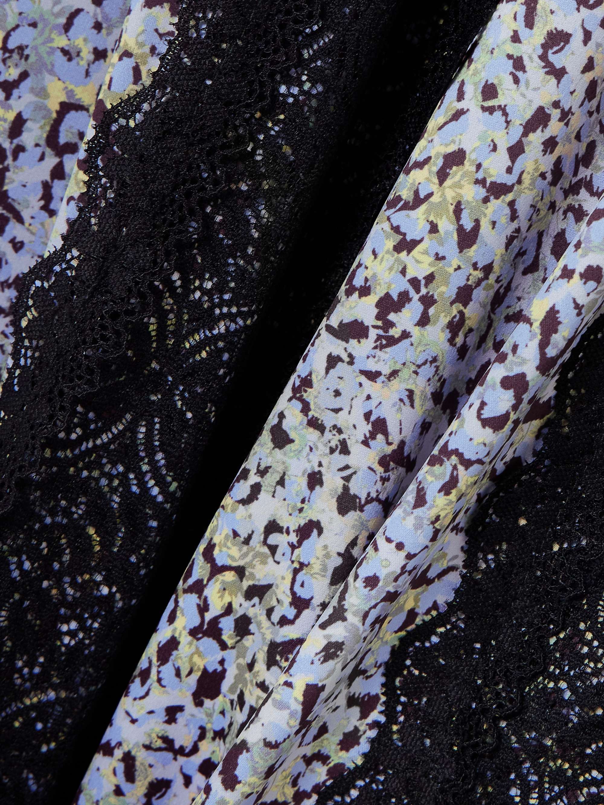 Sunita tie-detailed lace-trimmed leopard-print stretch-satin maxi dress view