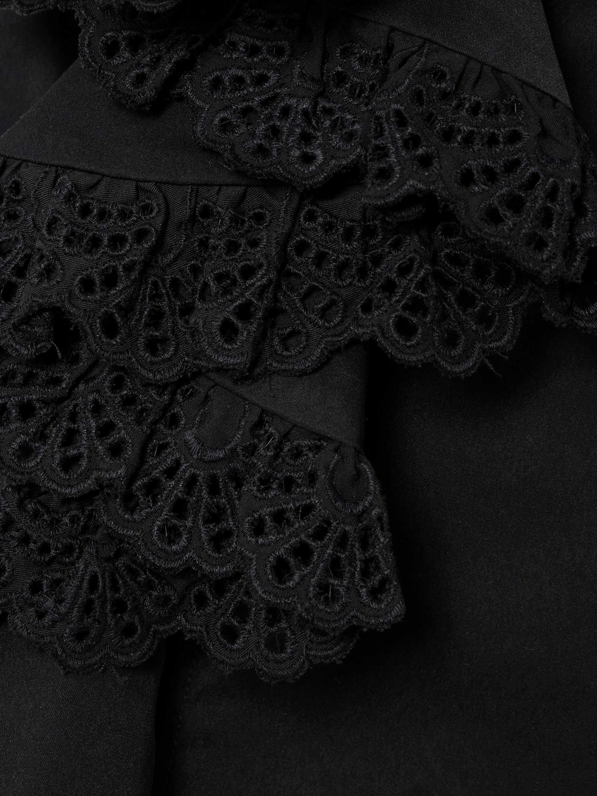 Tara strapless broderie anglaise-trimmed twill midi dress view