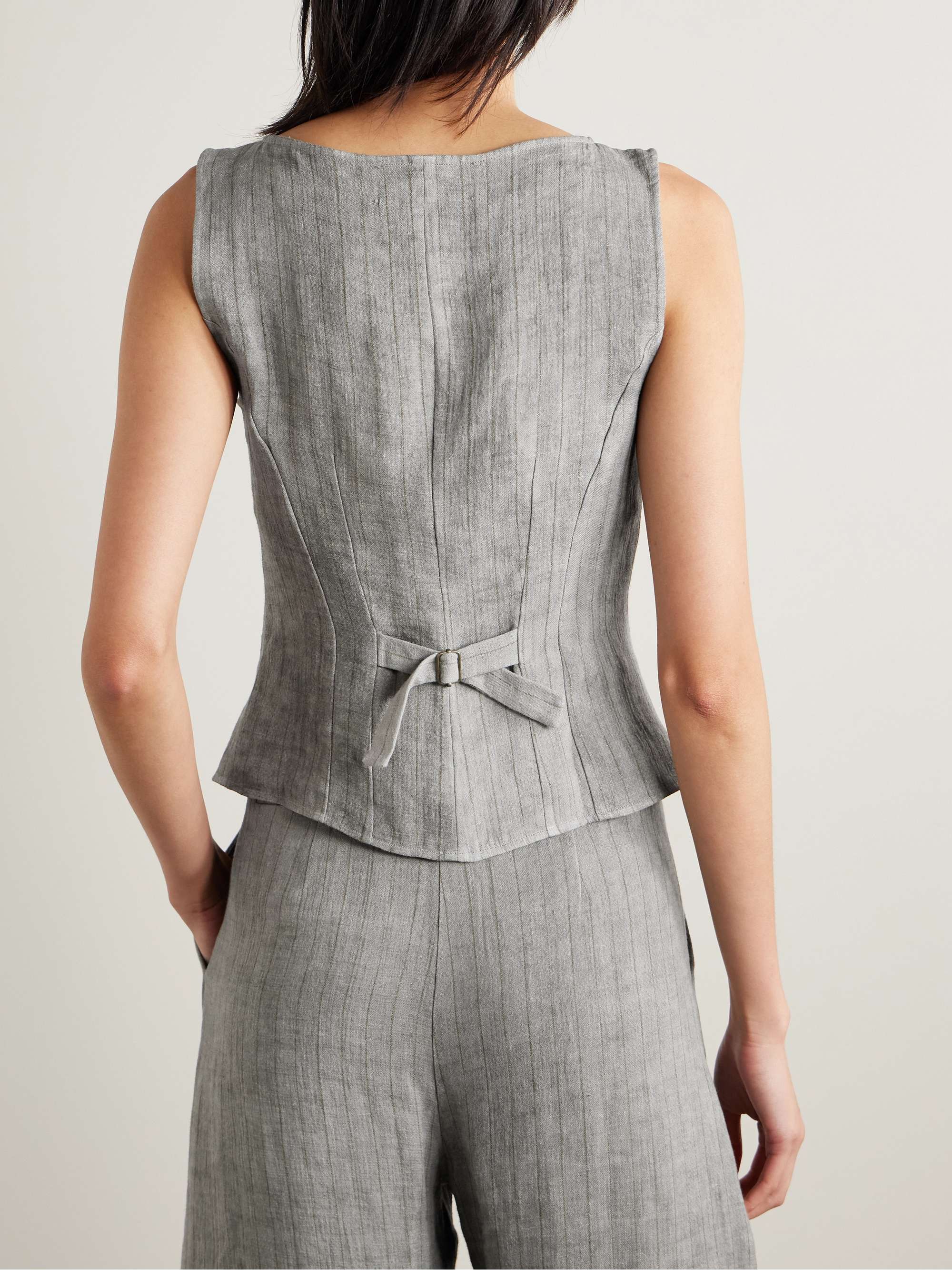 Lupe striped linen vest view