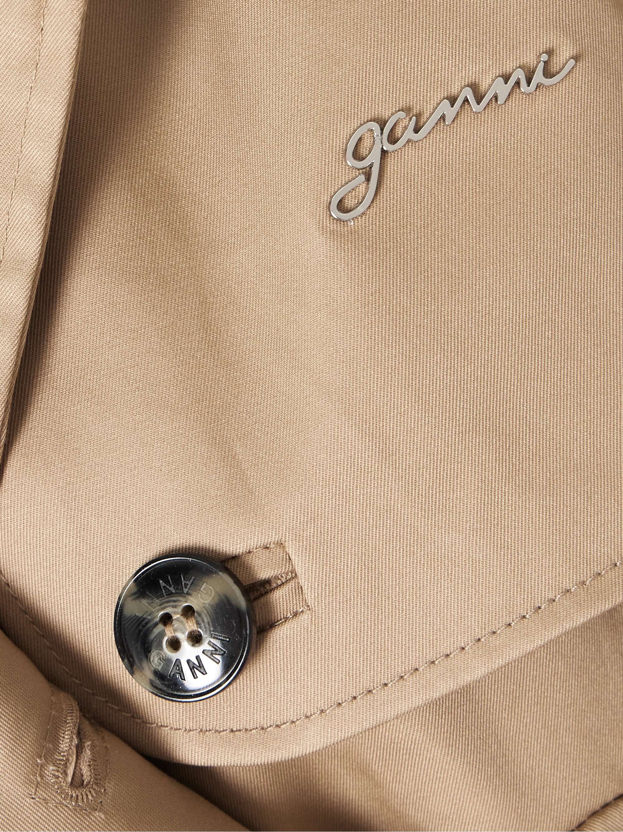Belted bonded cotton-twill trench coat view