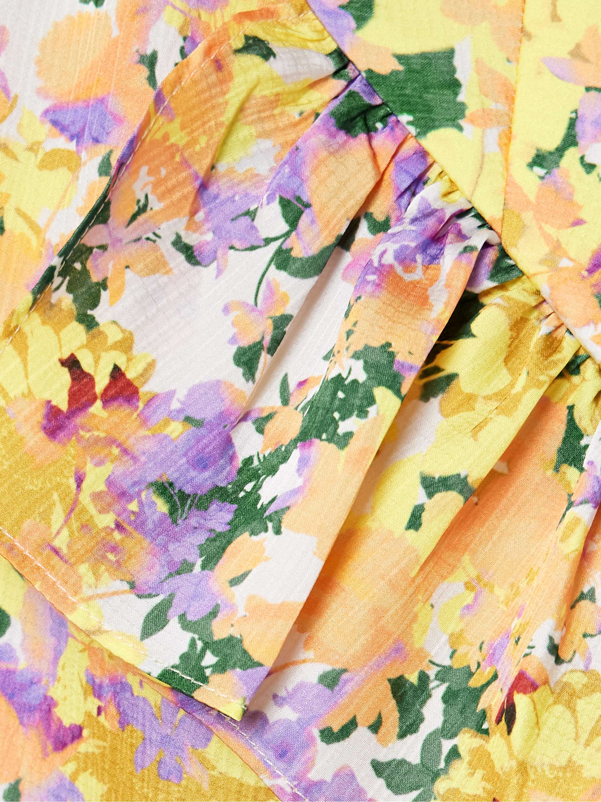 Bel appliquéd ruffled floral-print hammered-crepe maxi dress view
