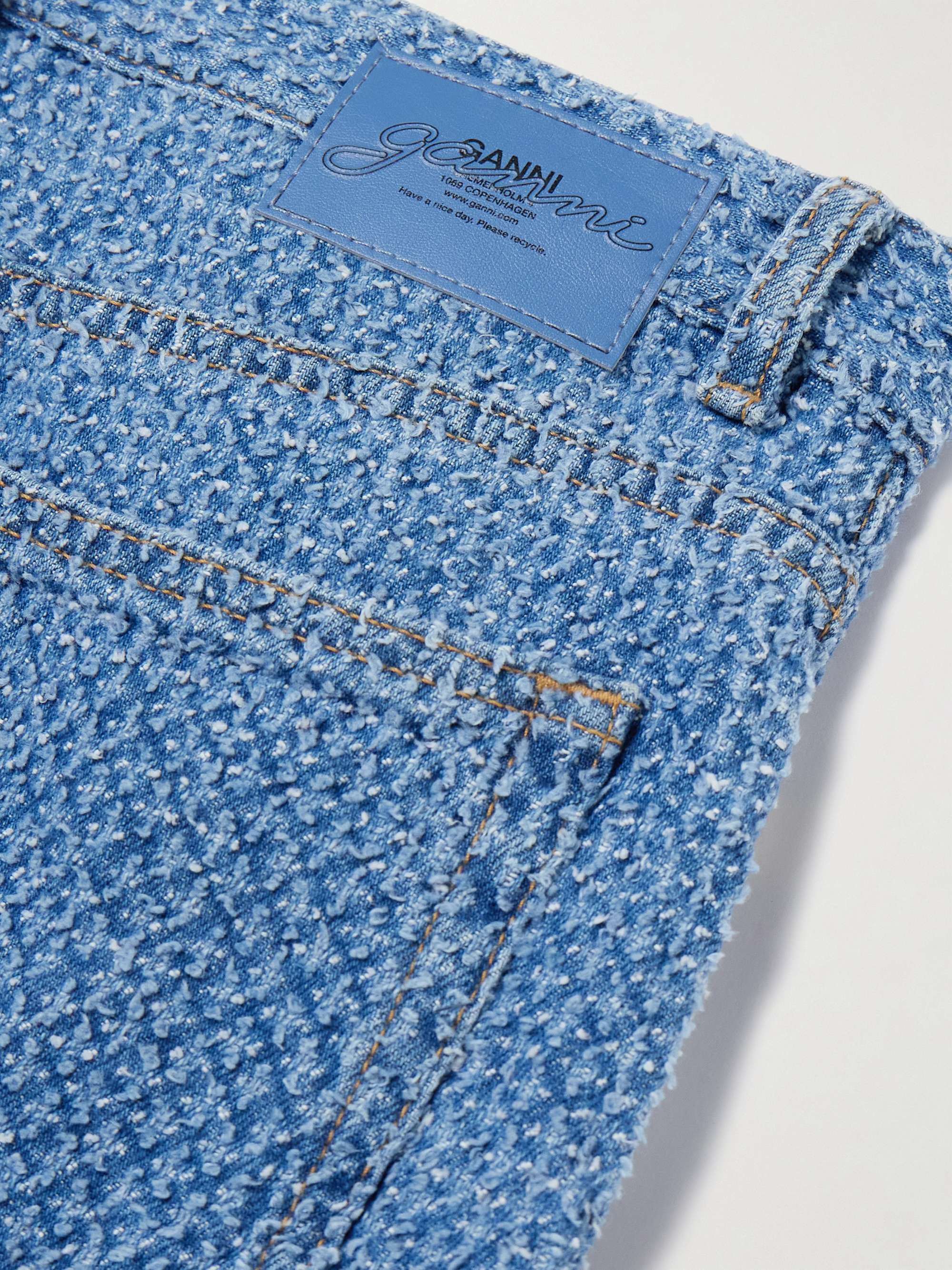 Izey belted organic bouclé-denim straight-leg jeans view
